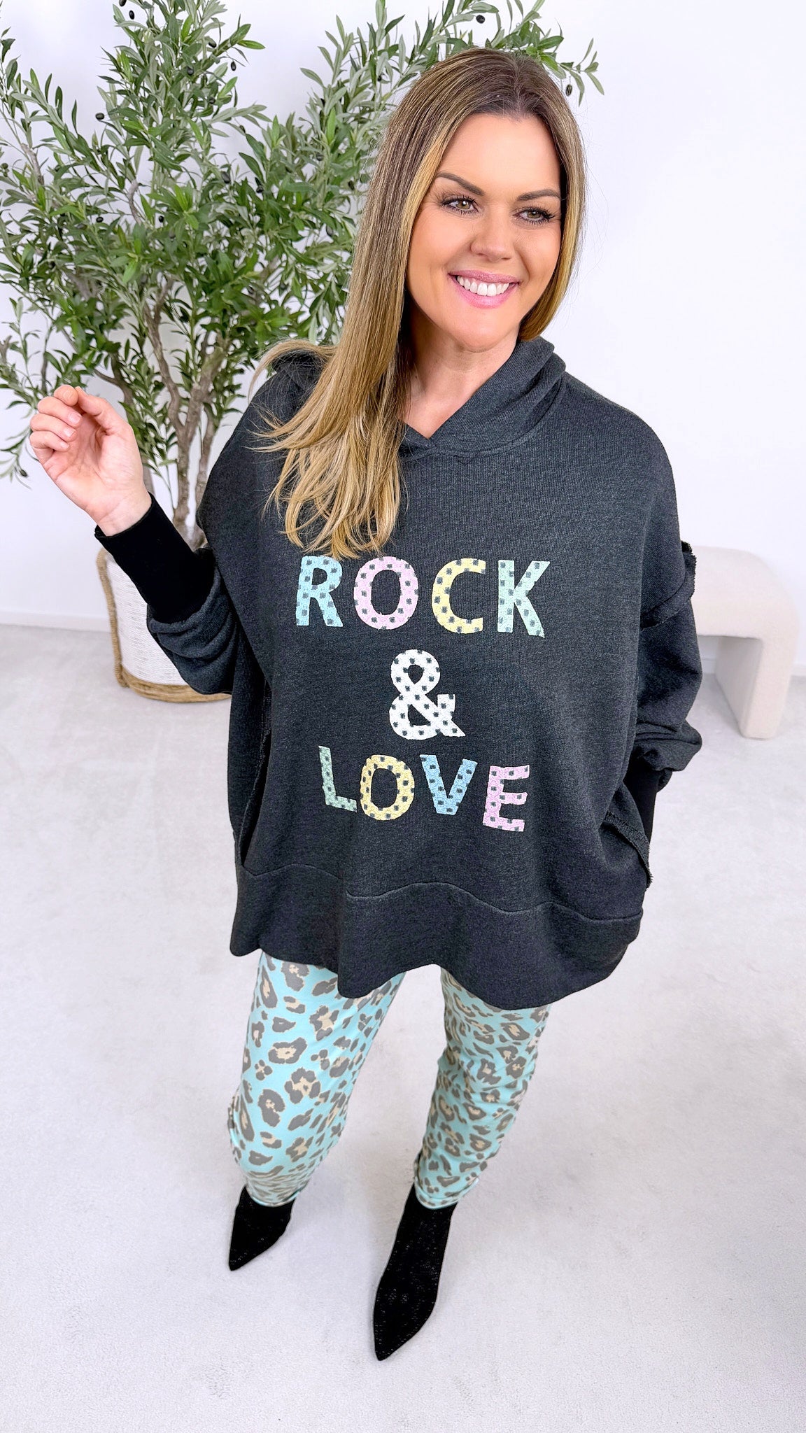 Hoodie Rock & Love *Anthrazit*