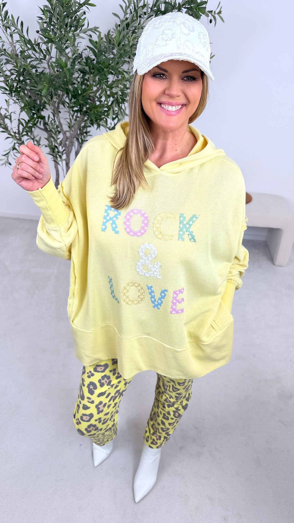 Hoodie Rock & Love *Gelb*