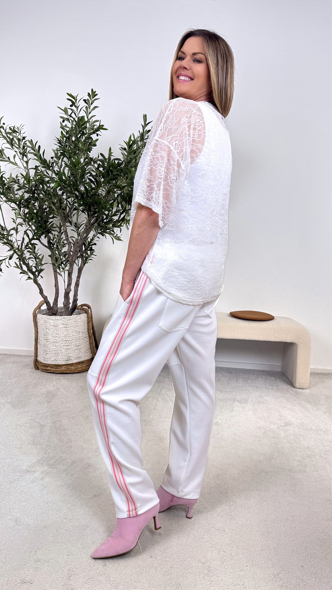 Spitzenshirt Statement Lace *Weiß*