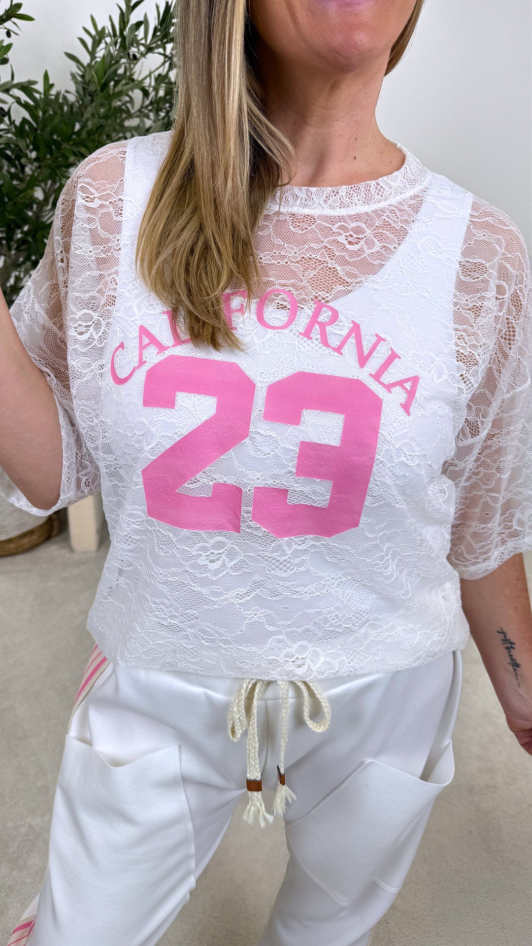 Spitzenshirt Statement Lace *Weiß*