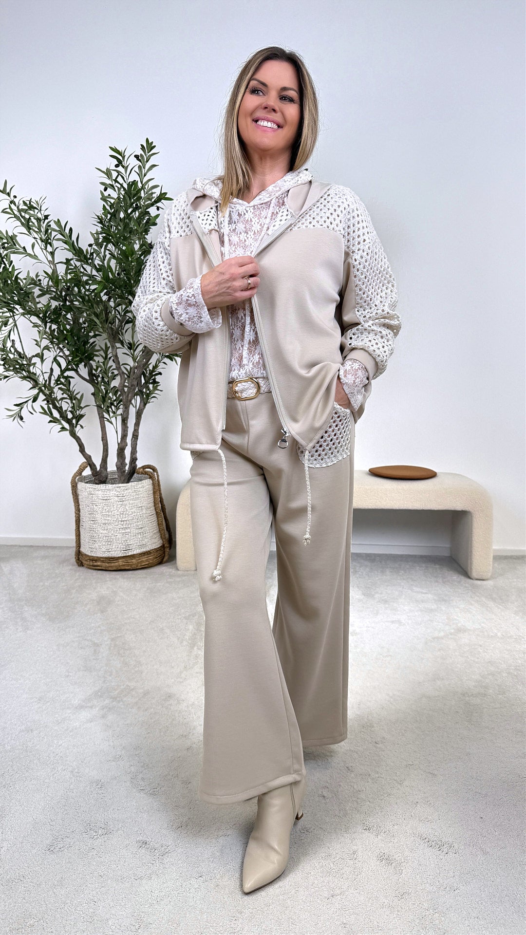 Sweatjacke Femme Sport *Beige*