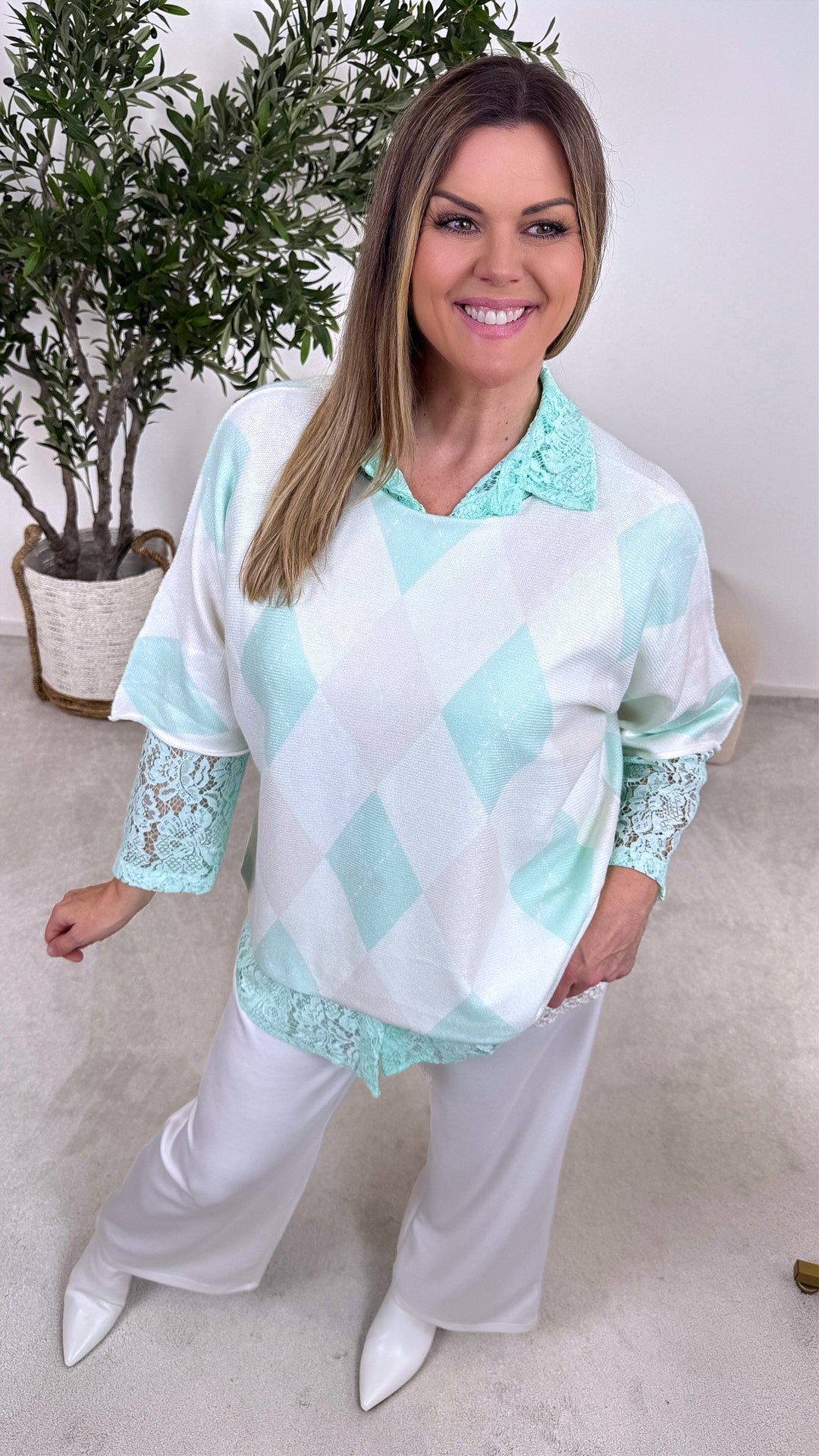 Strickshirt Gentle Geometry *Mint*