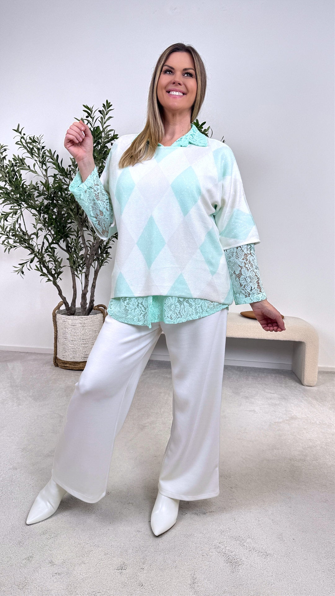 Strickshirt Gentle Geometry *Mint*