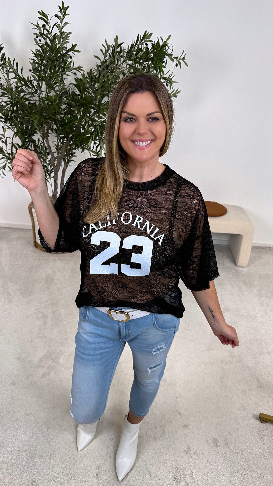 Spitzenshirt Statement Lace *Schwarz*