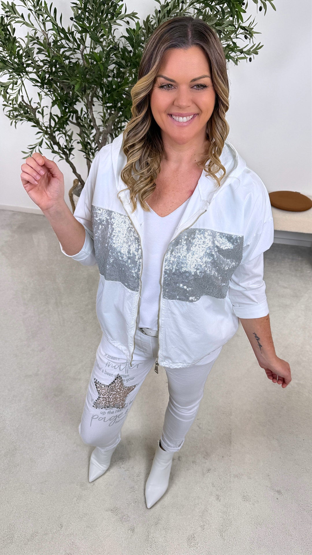 Jacke Glam Casual *Weiß*