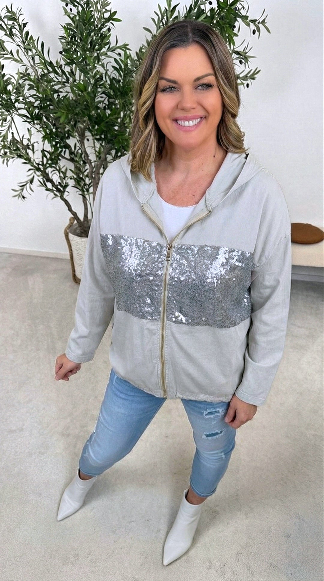 Jacke Glam Casual *Grau*