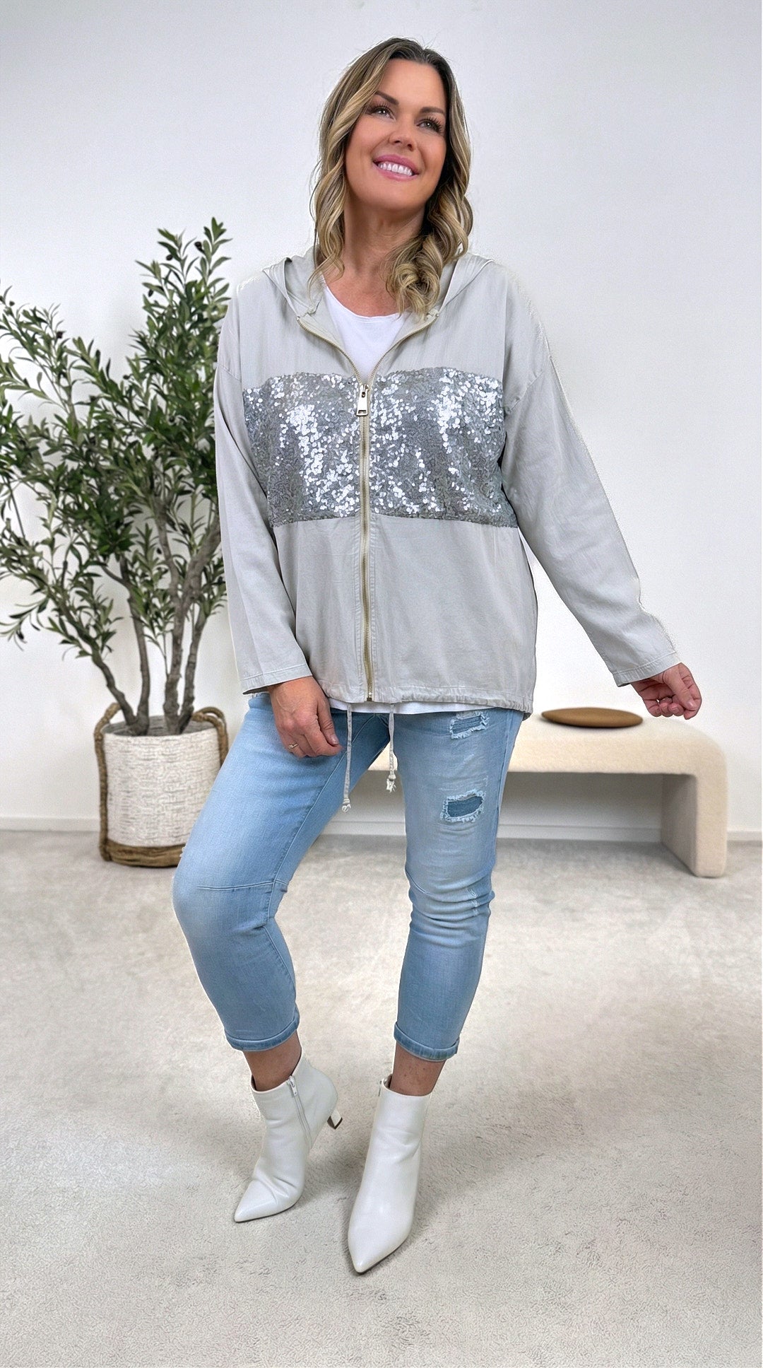 Jacke Glam Casual *Grau*