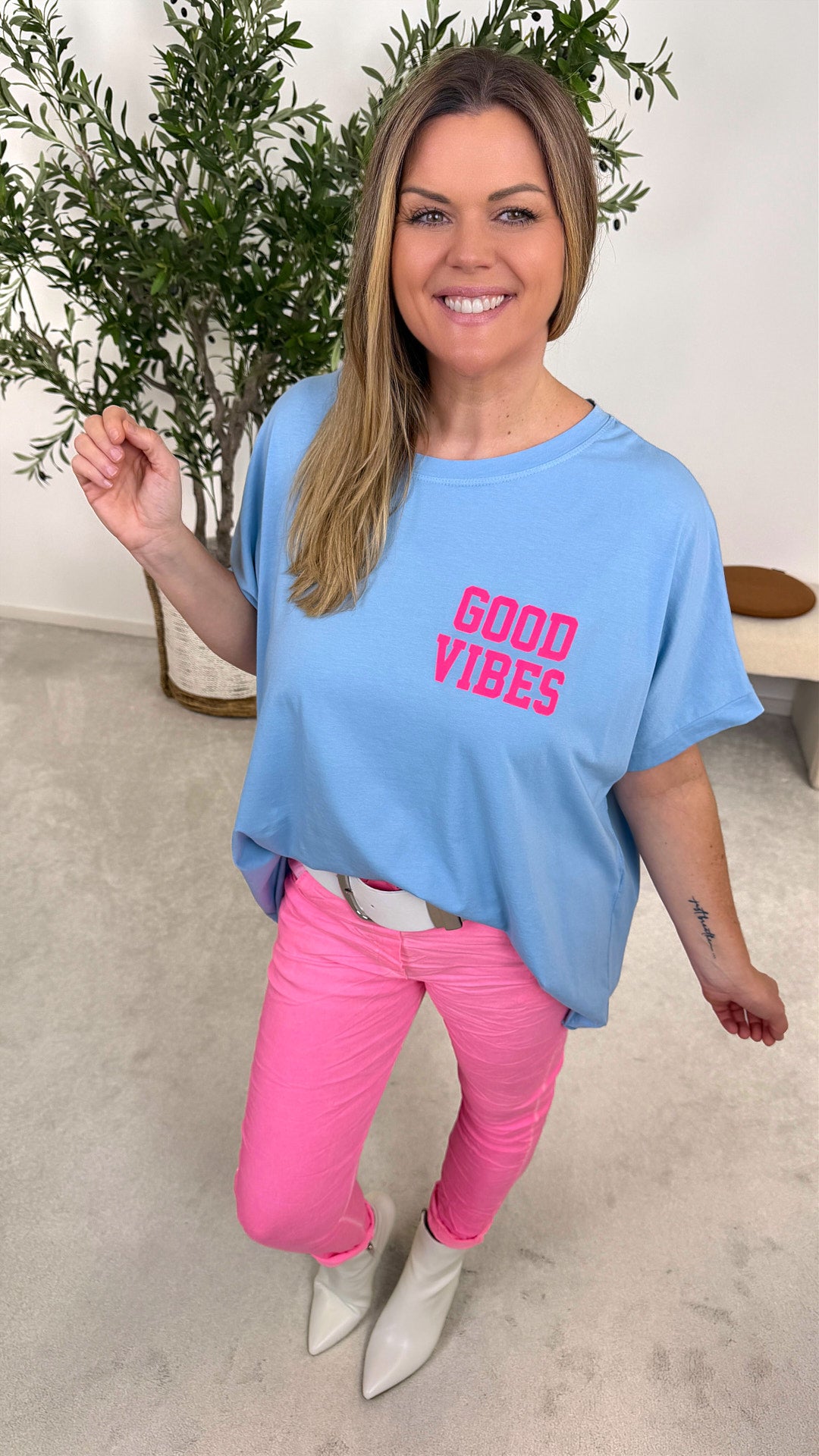 T-Shirt Positive Mood *Blau*