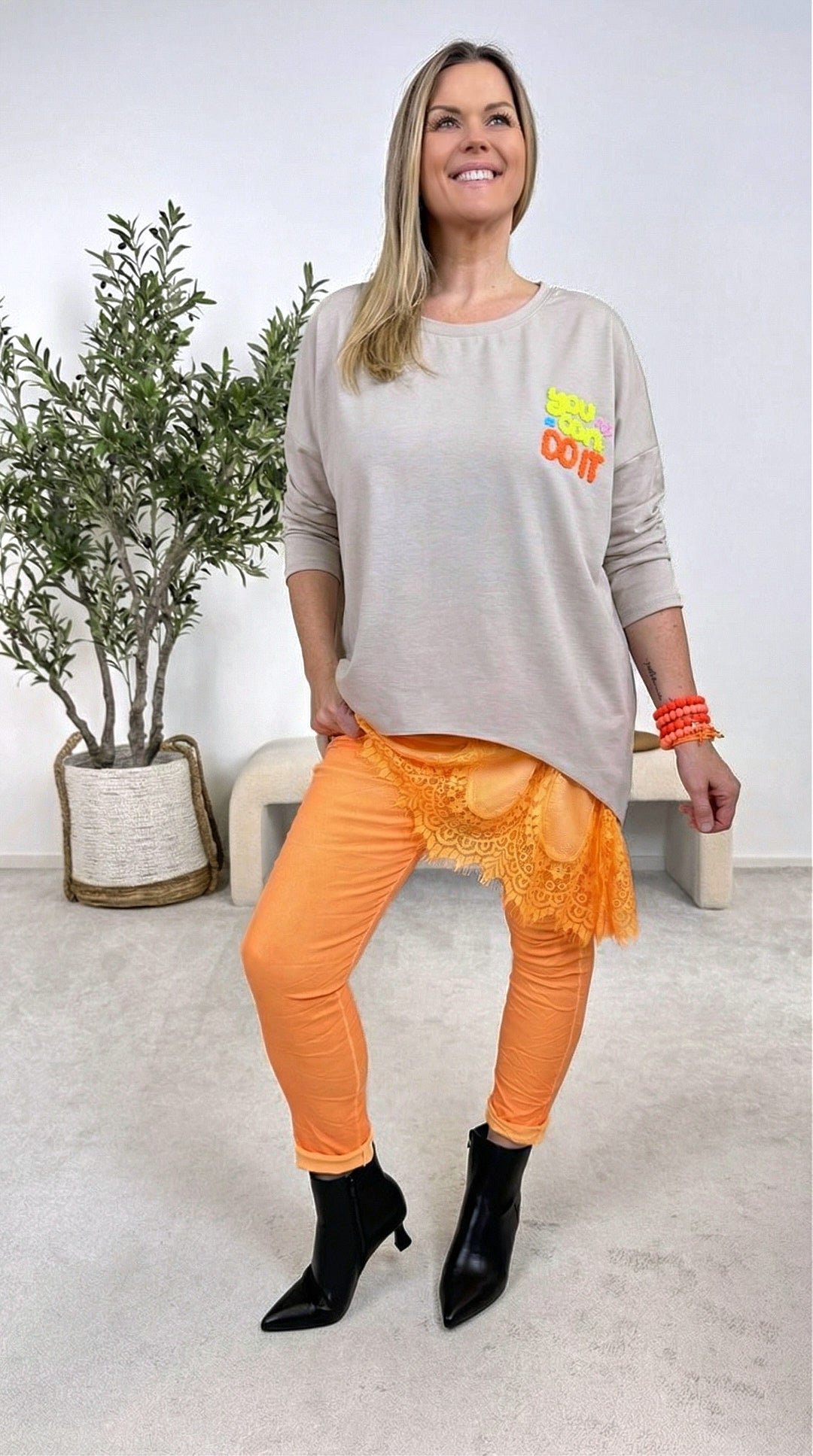 Sweatshirt You Can Do It *Beige*