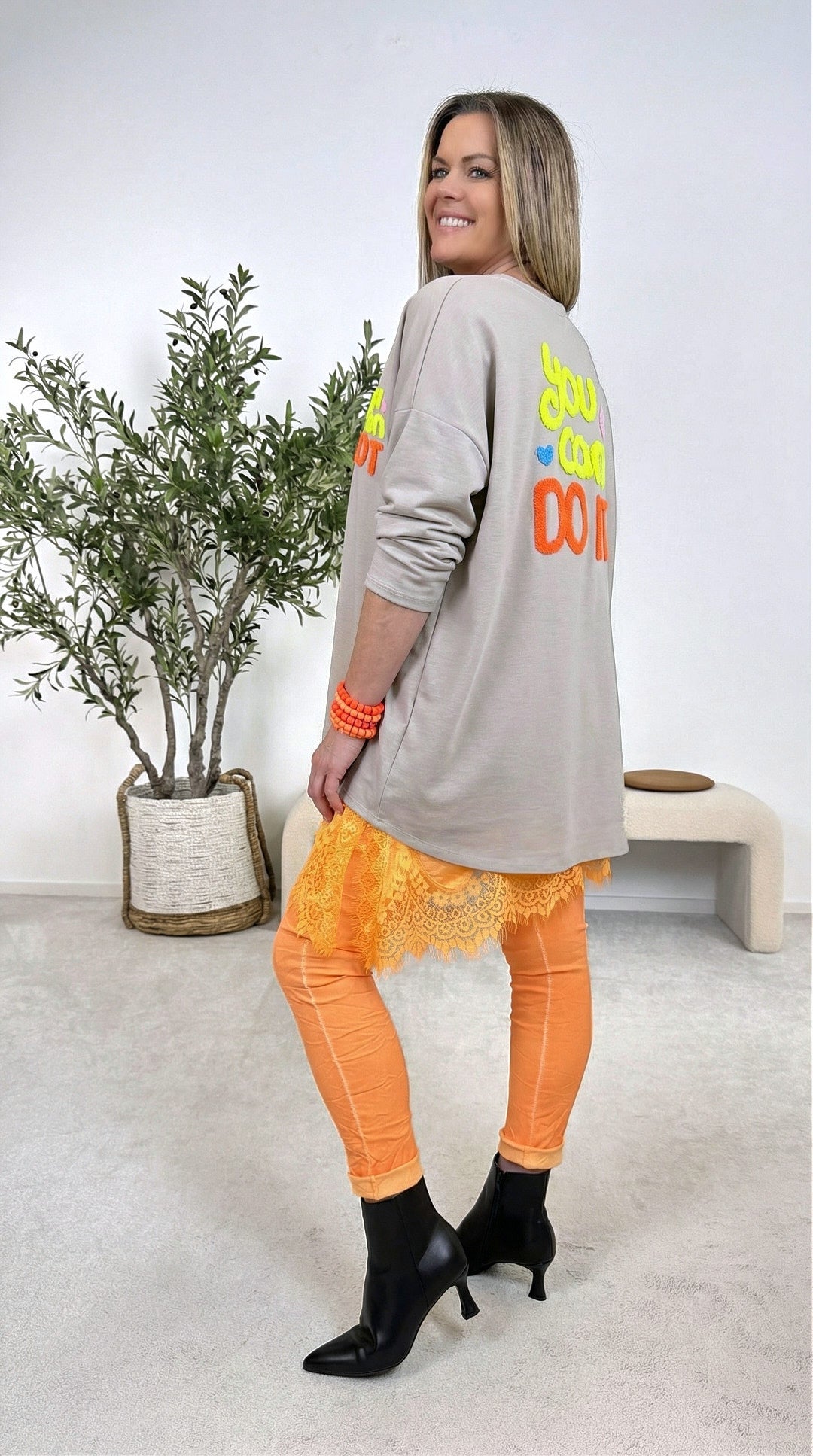 Sweatshirt You Can Do It *Beige*