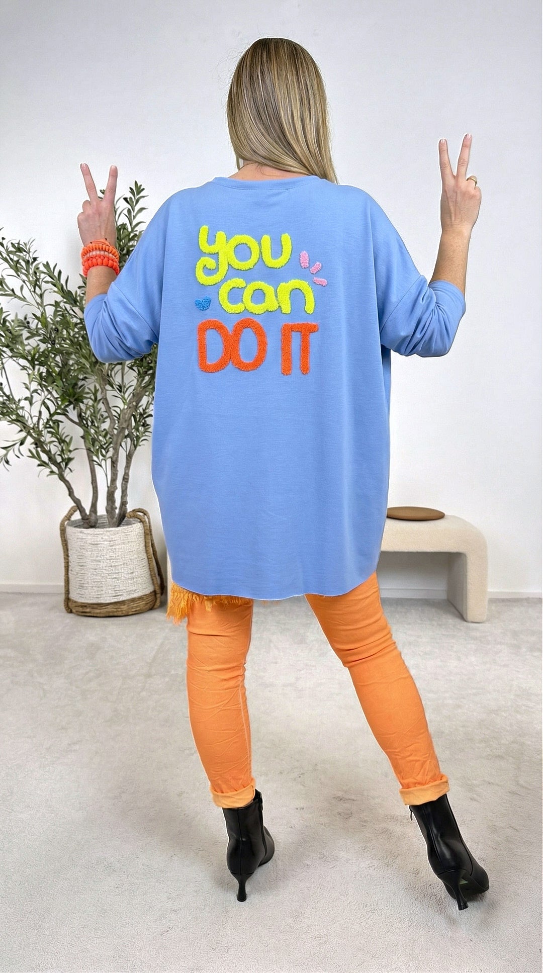 Sweatshirt You Can Do It *Blau*