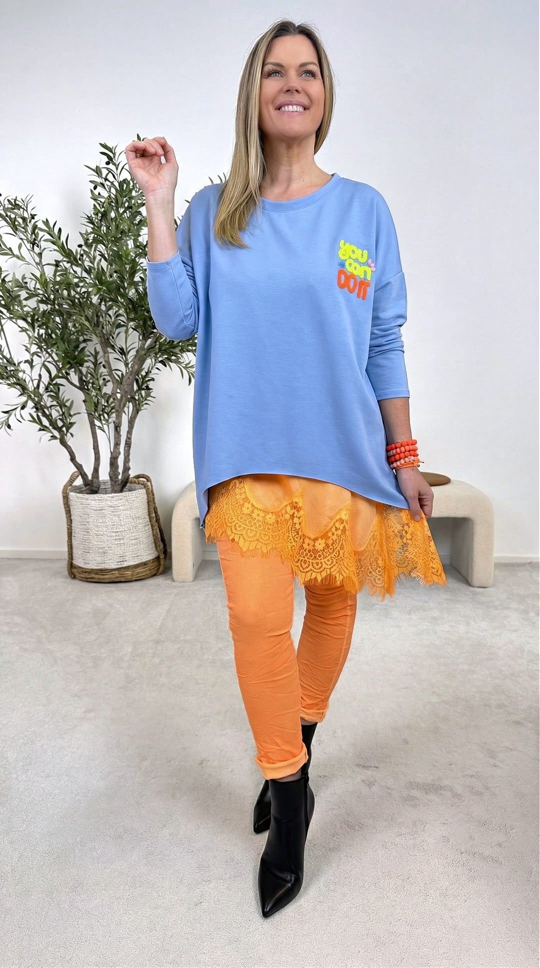 Sweatshirt You Can Do It *Blau*