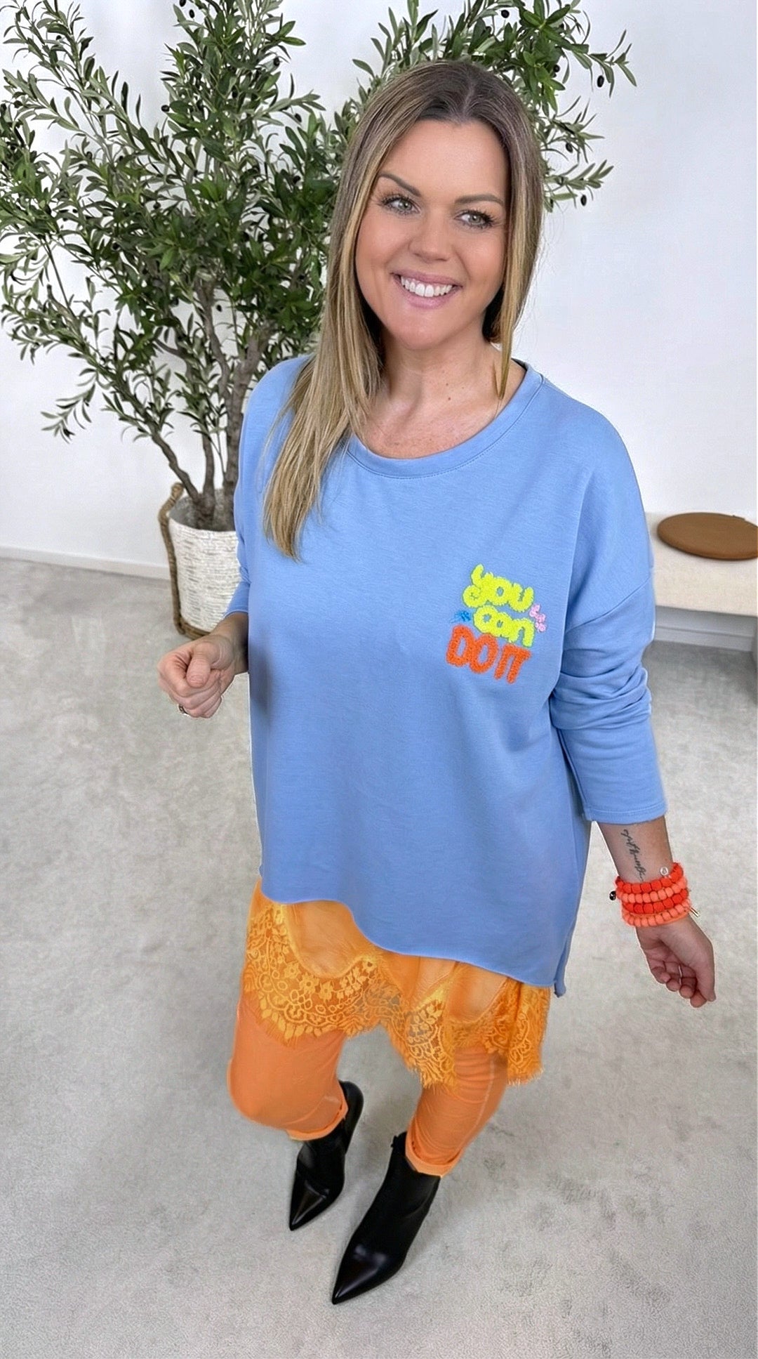 Sweatshirt You Can Do It *Blau*