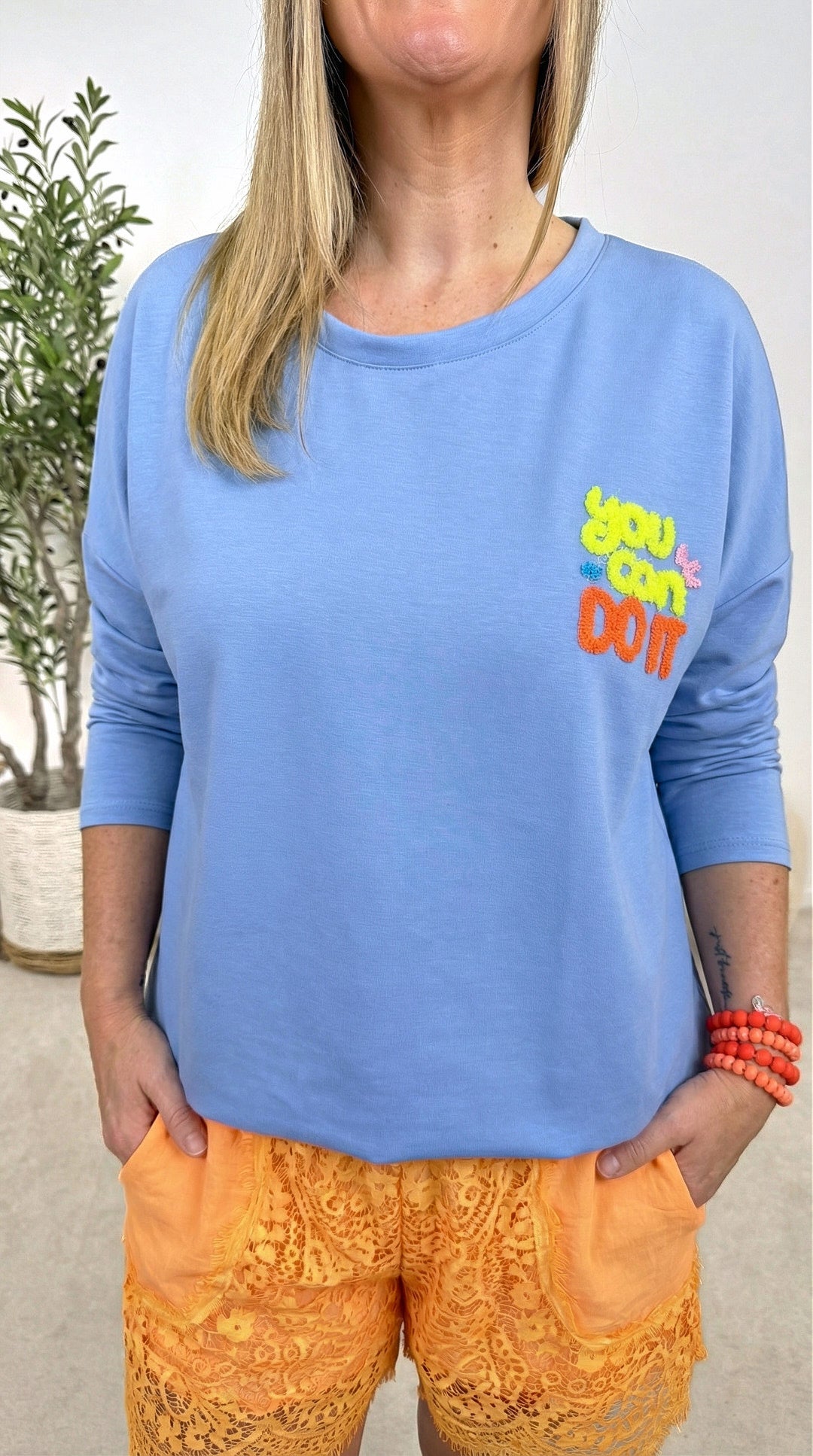 Sweatshirt You Can Do It *Blau*