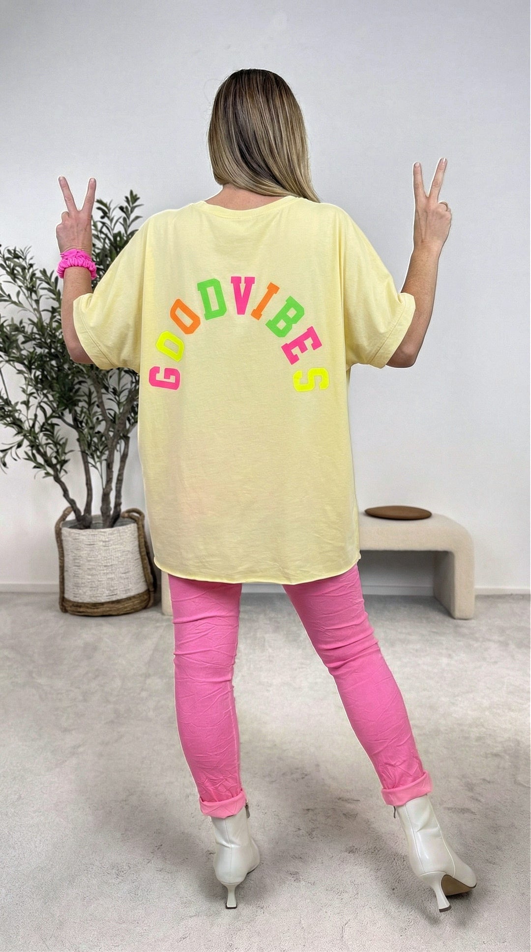 T-Shirt Positive Mood *Gelb*