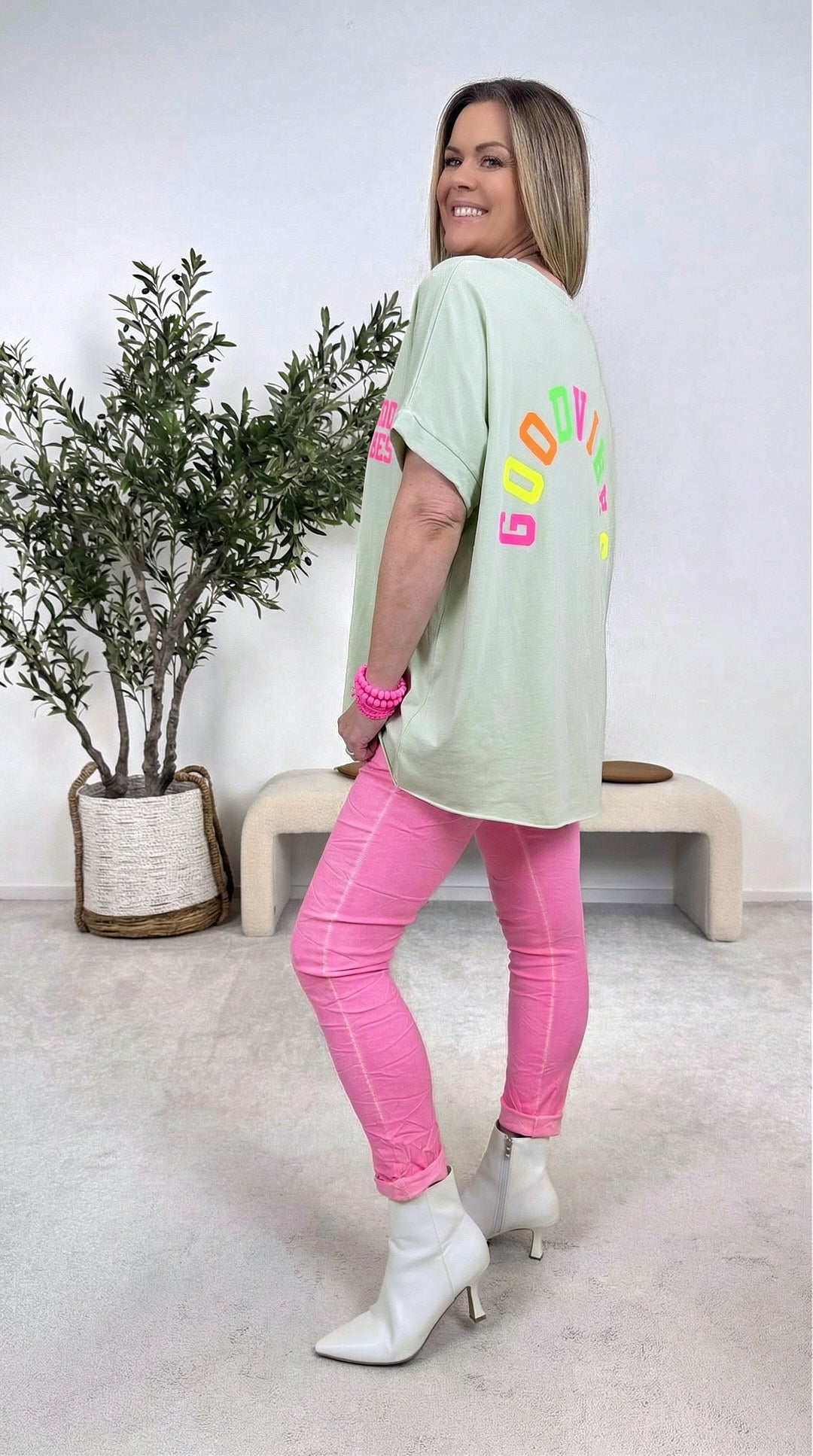 T-Shirt Positive Mood *Salbei*