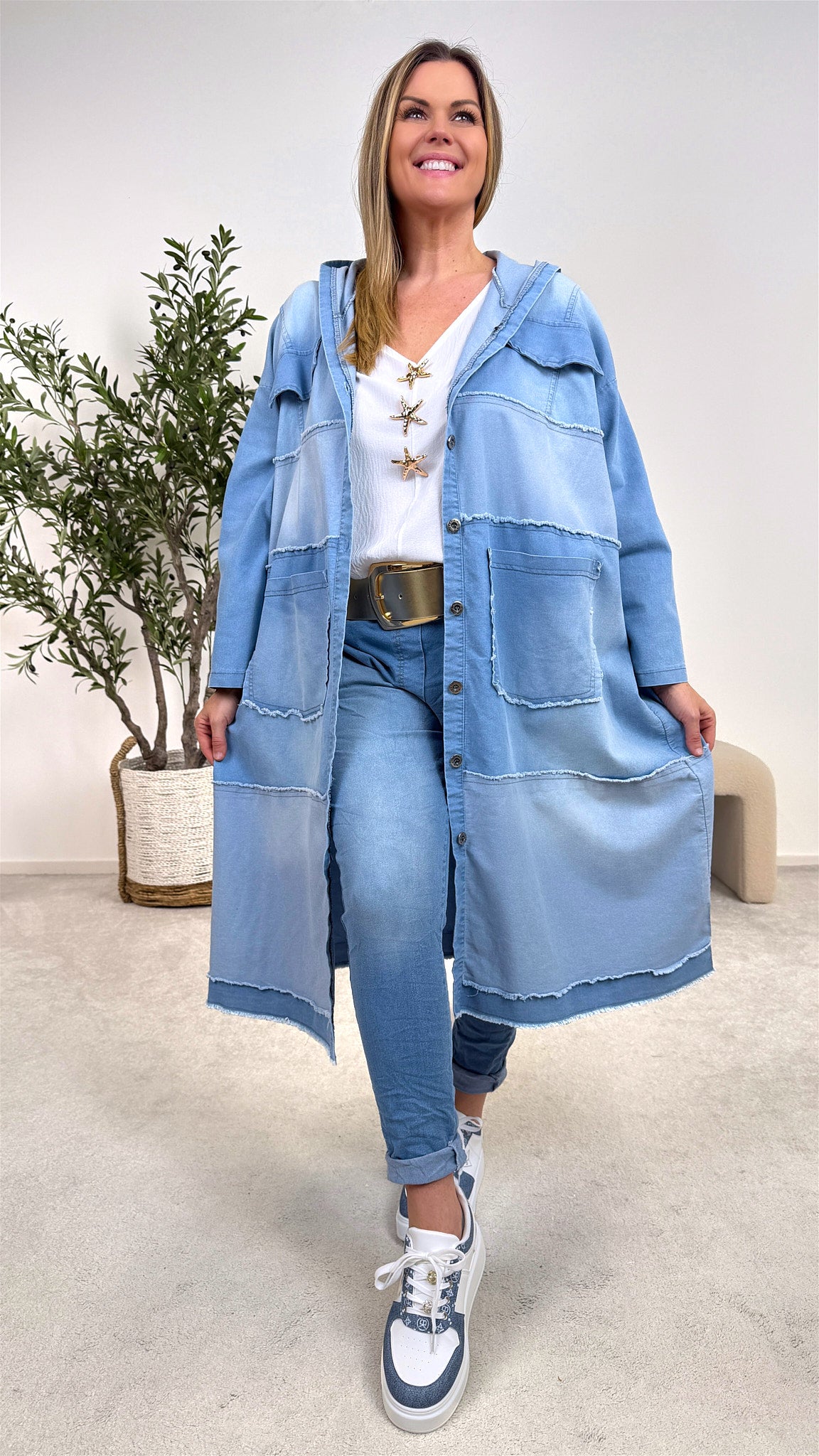 Langes Jeanshemd Urban Patch