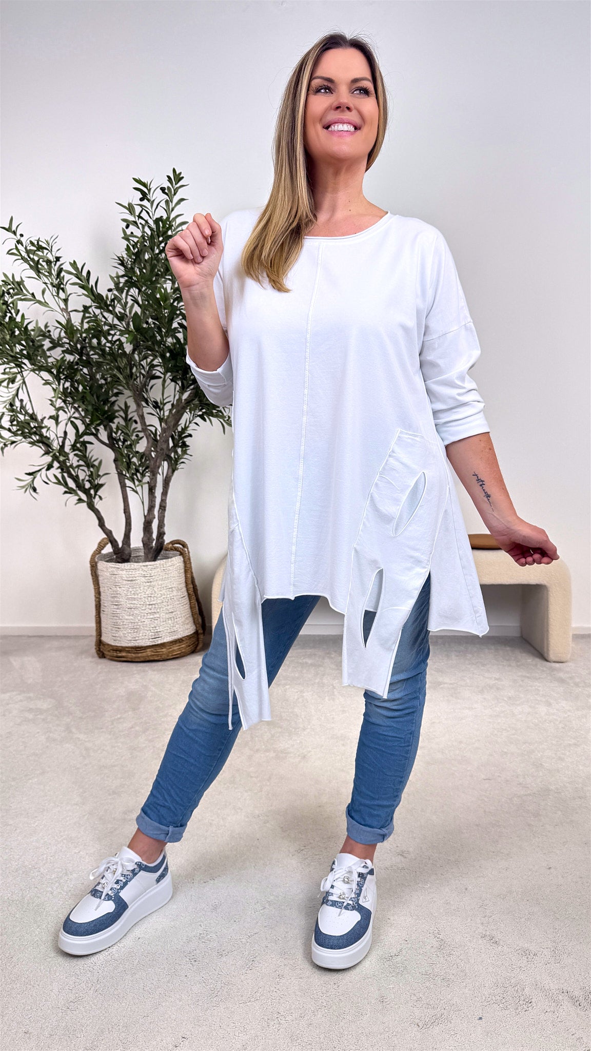 Oversized Shirt Rockstar Breeze *Weiß*