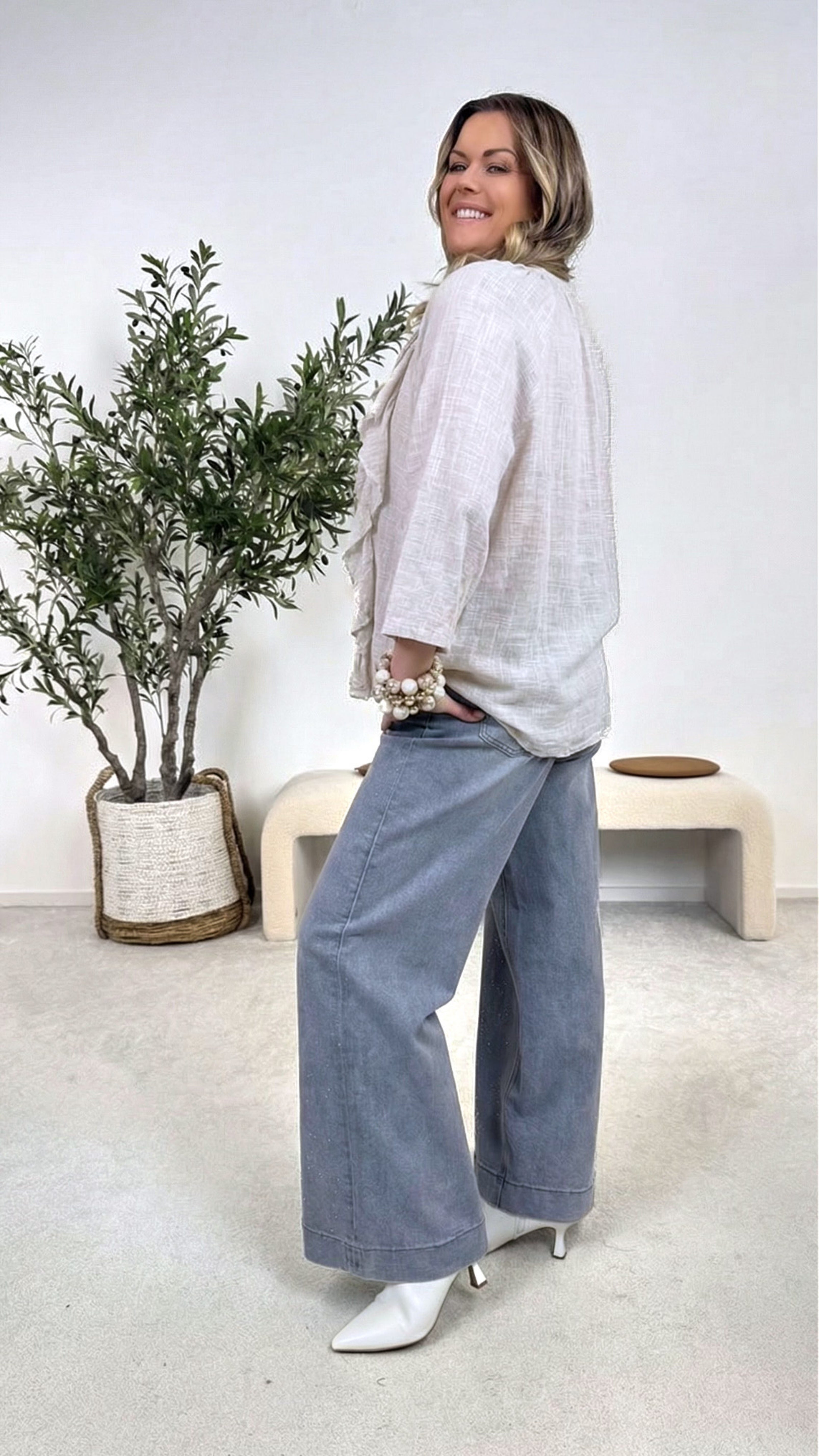 Bluse Ruffle Dream *Beige*