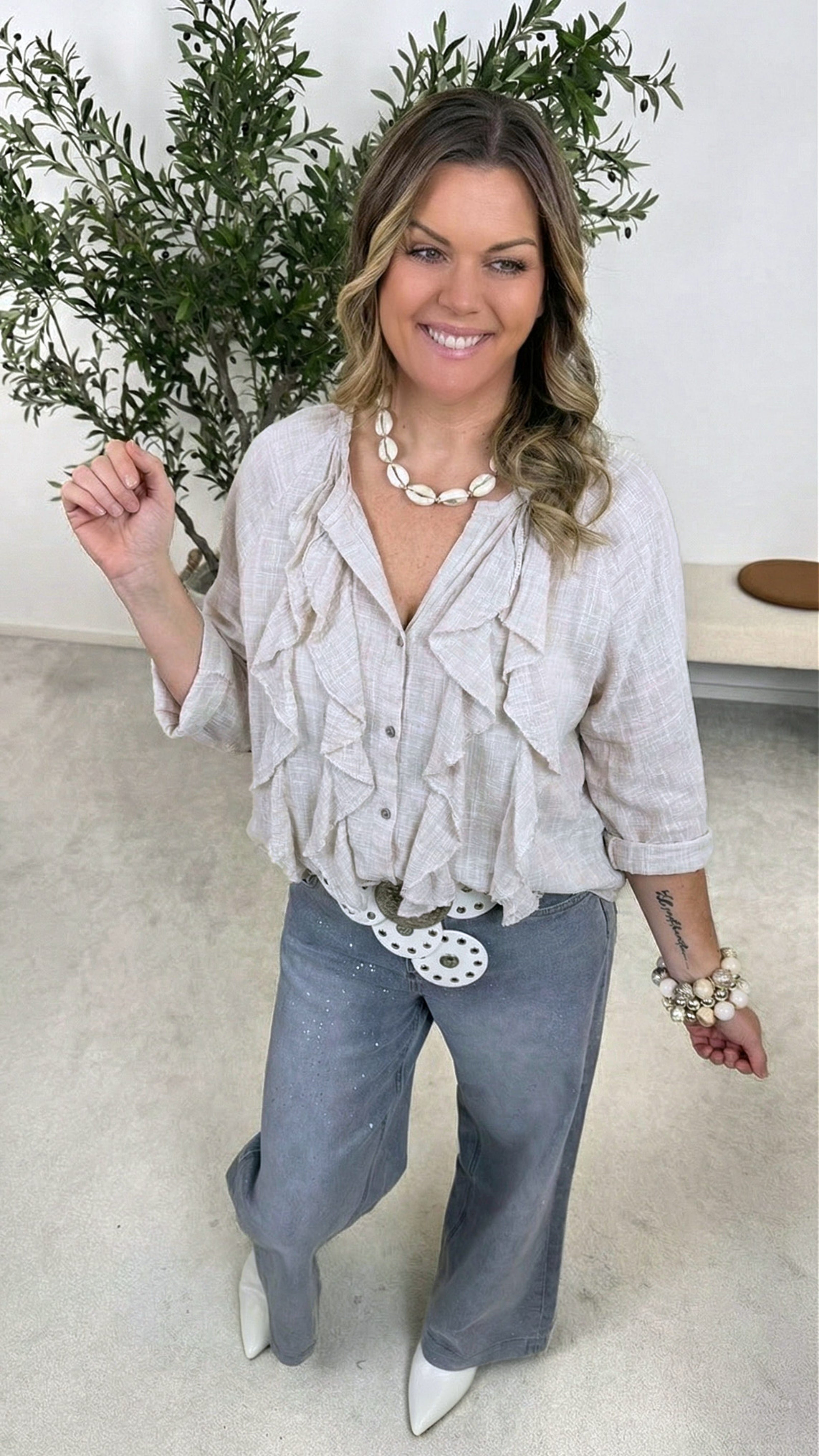 Bluse Ruffle Dream *Beige*