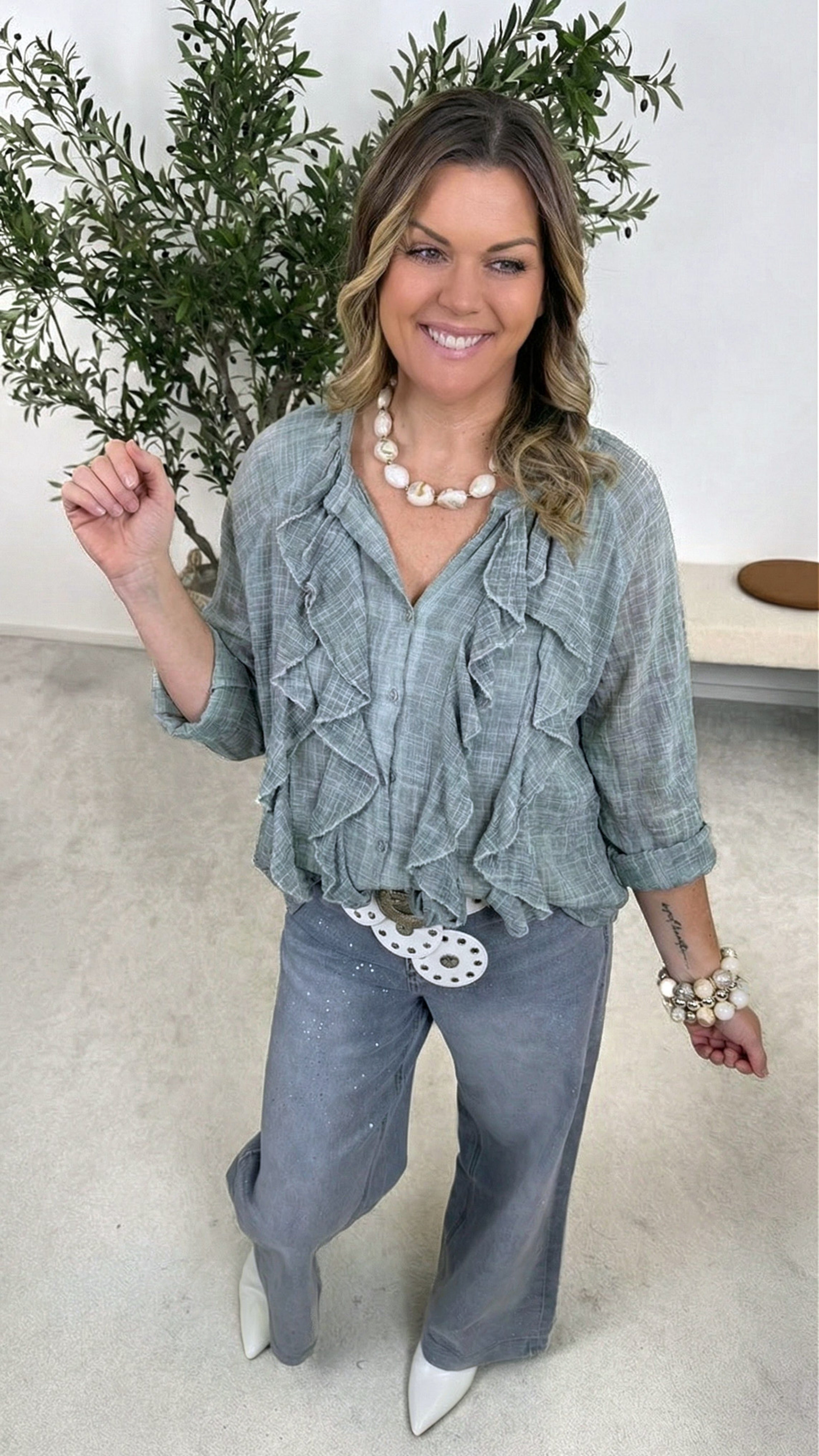 Bluse Ruffle Dream *Khaki*