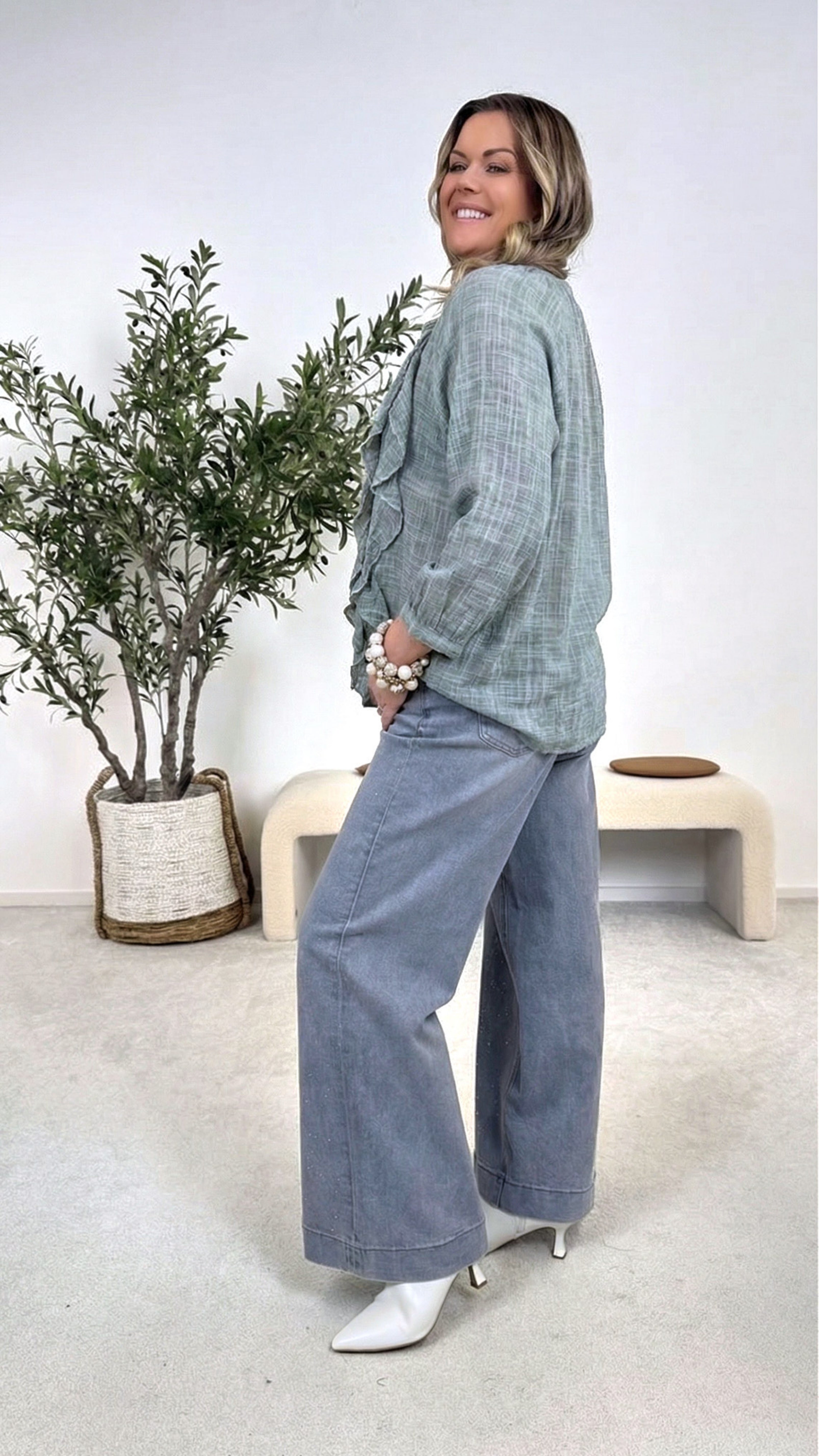 Bluse Ruffle Dream *Khaki*