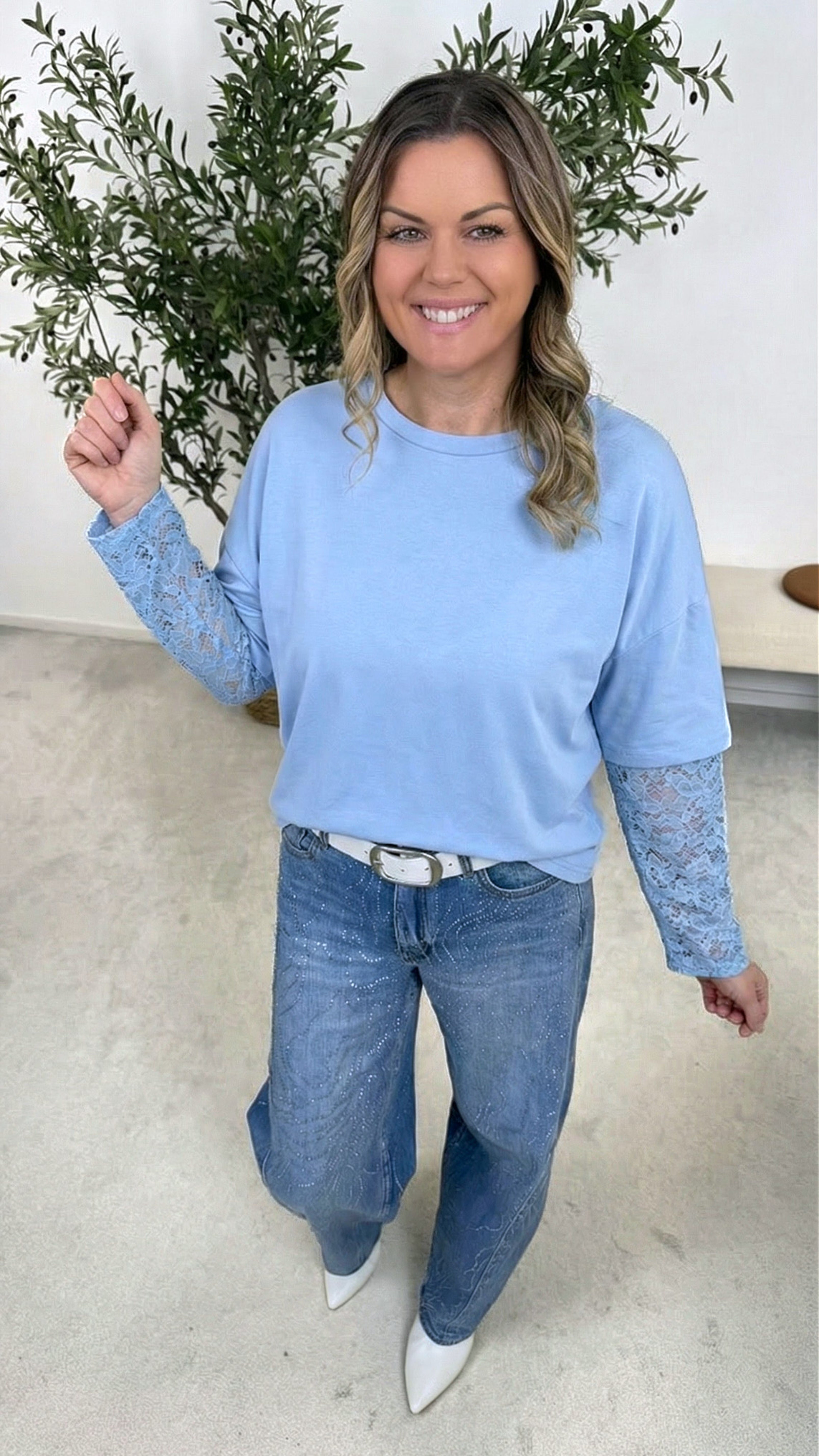 Langarmshirt Daily Blossom *Hellblau*