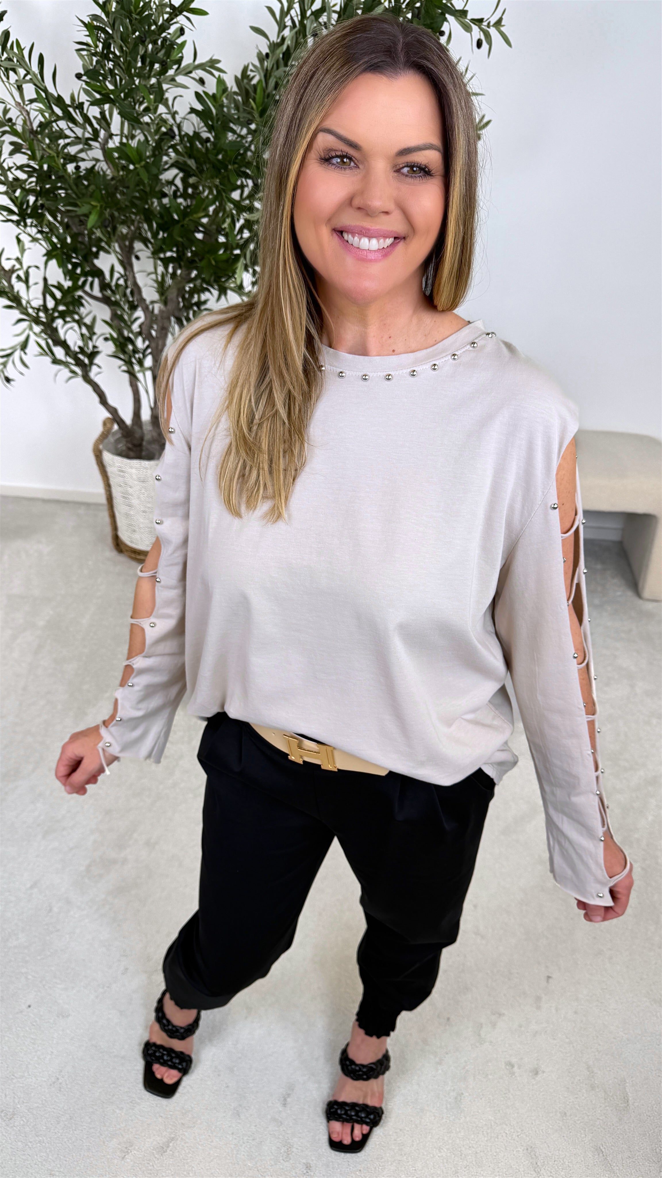 Langarmshirt Elegant Spirit *Beige*