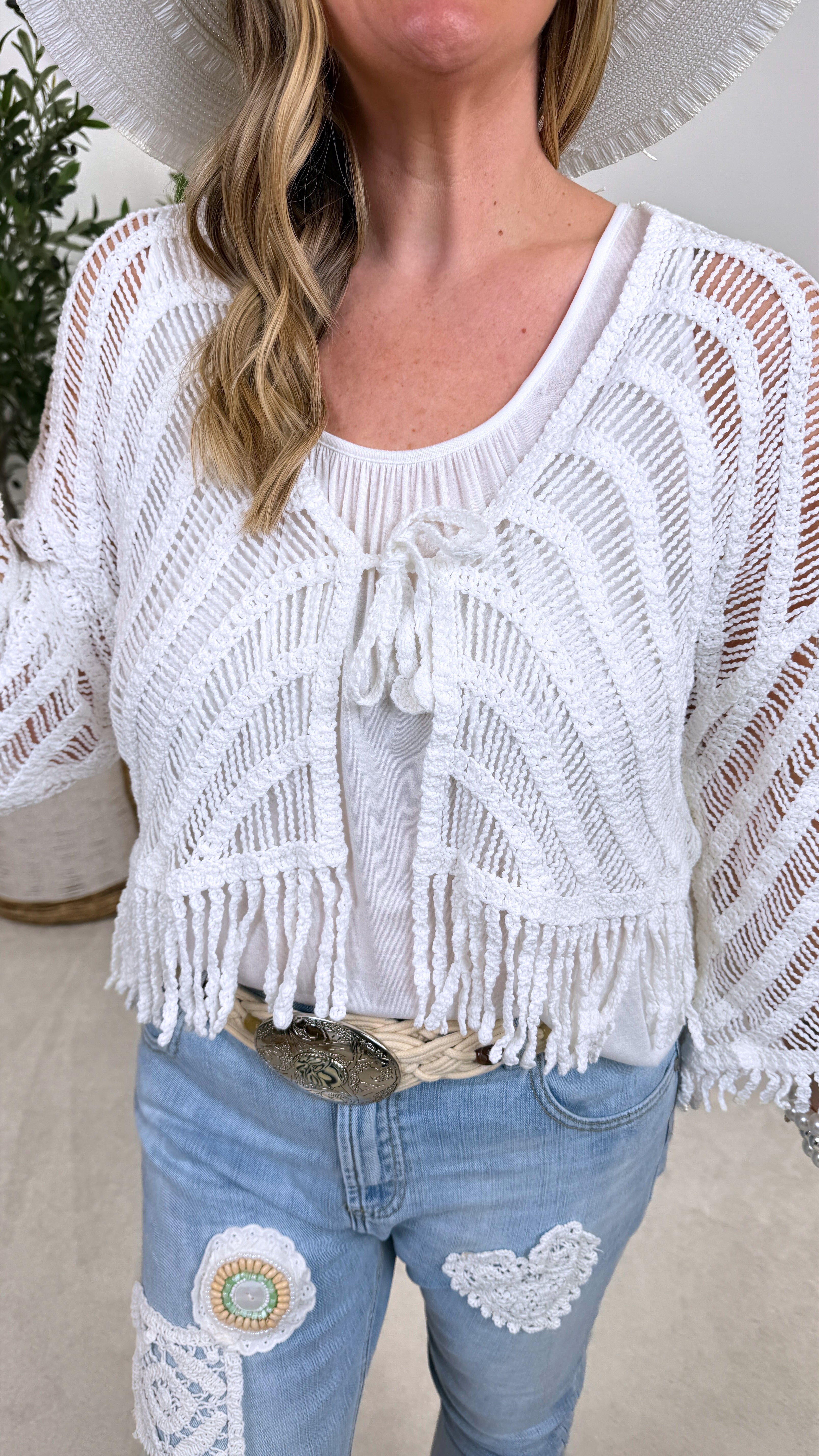 Häkel-Cardigan Bali Sunset *Weiß*