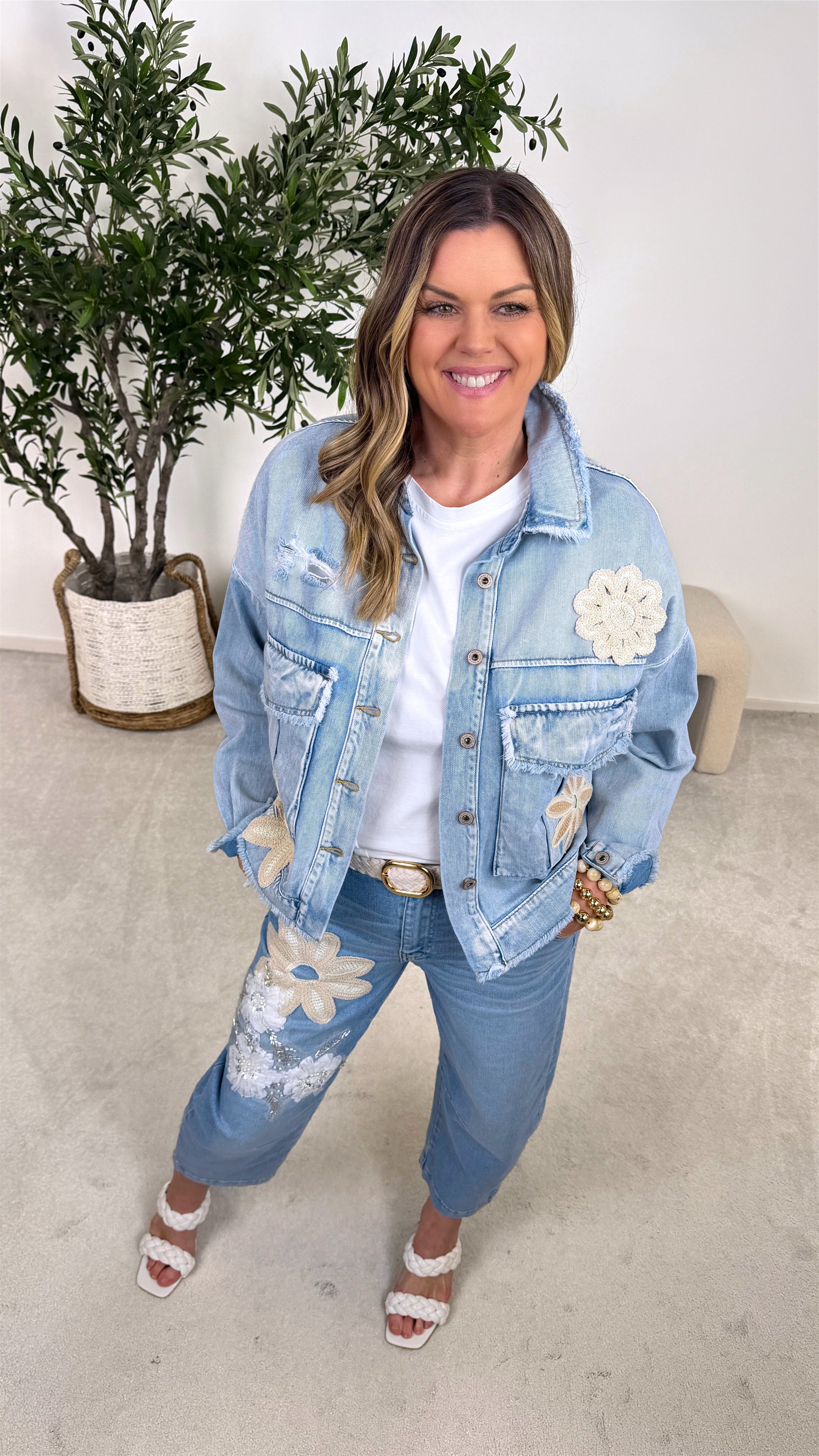 Jeansjacke Flower Power Muse