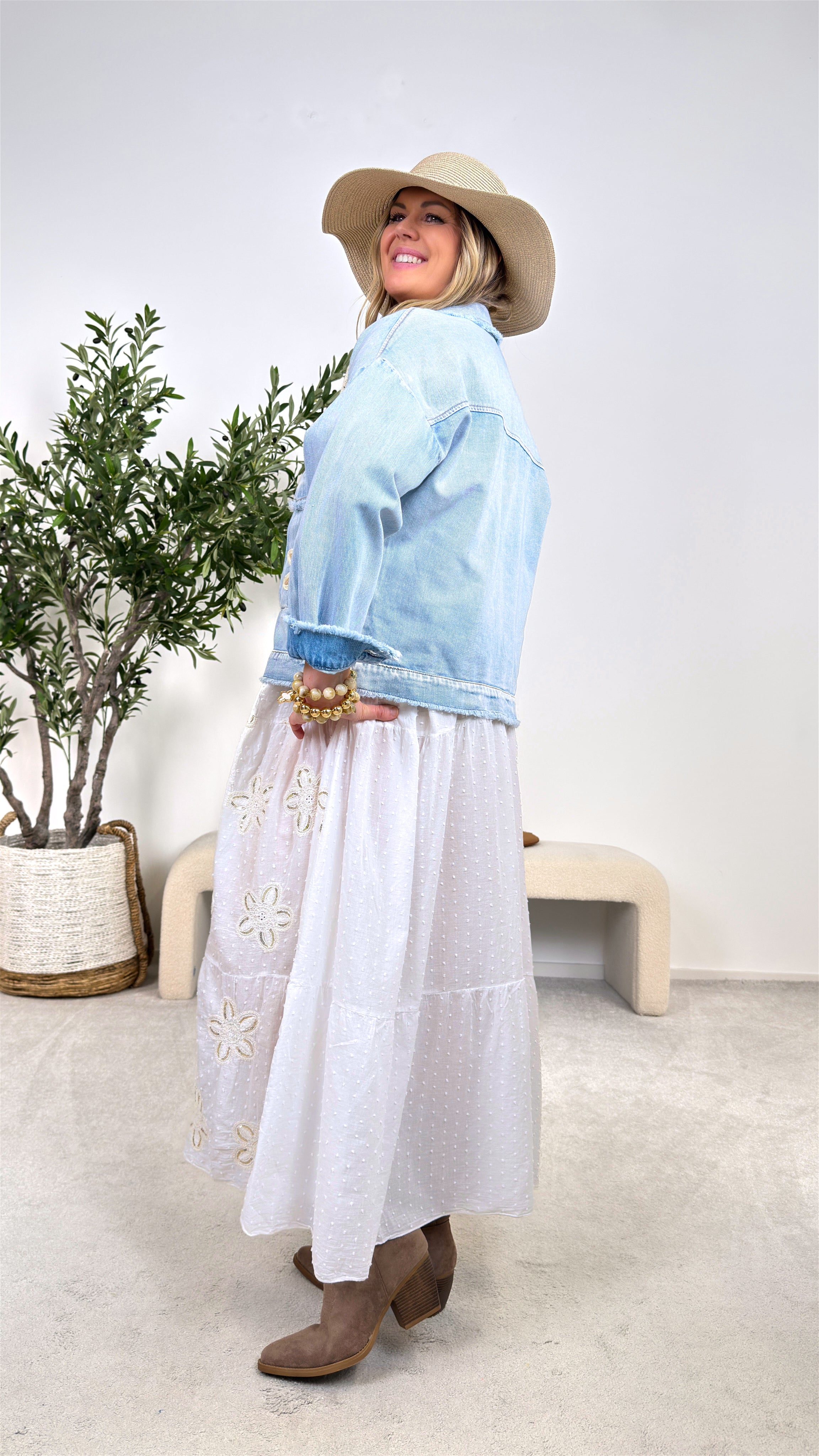 Blusenkleid Lovely Flower *Weiß*