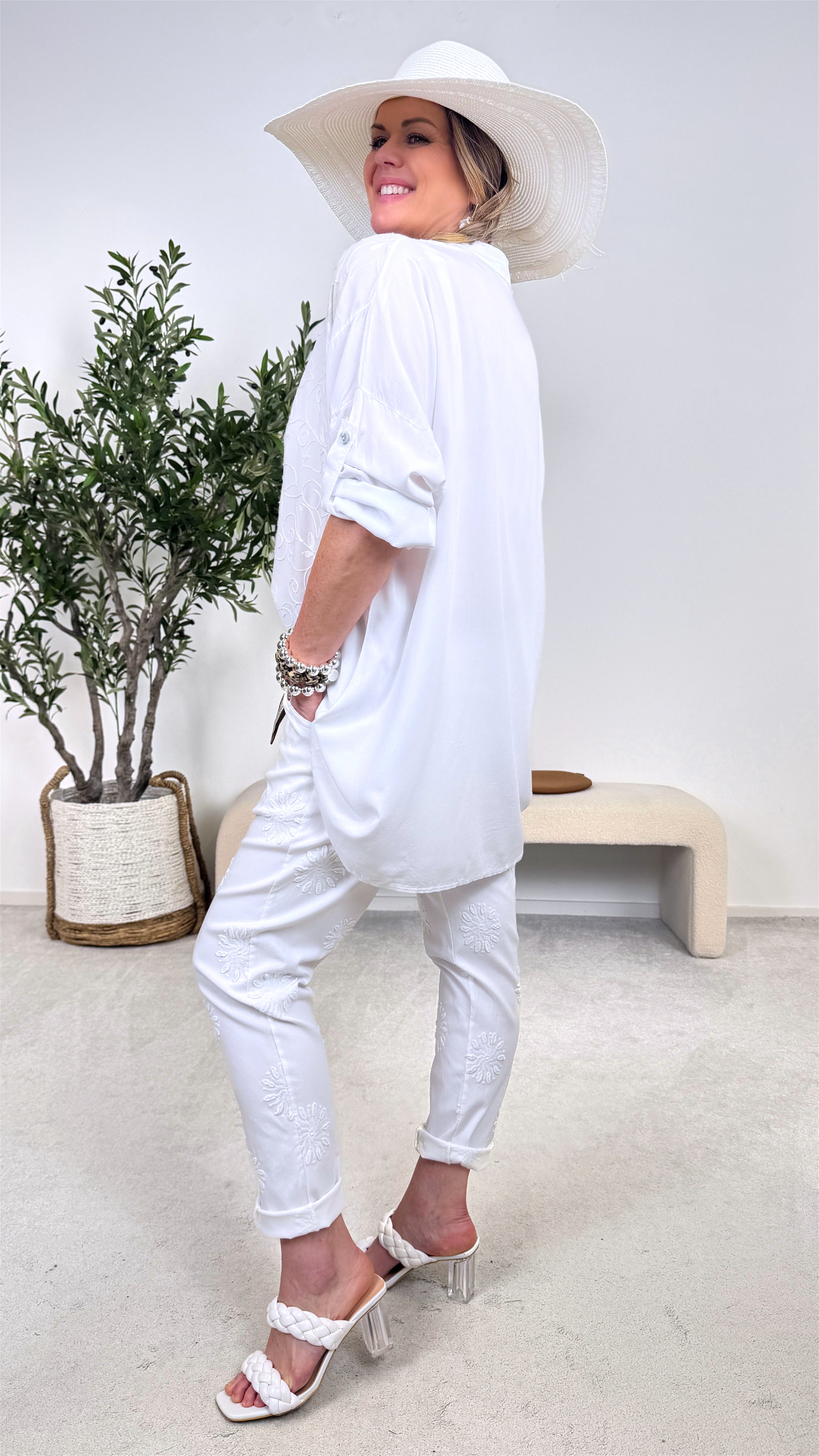 Long-Bluse Spring Breeze *Weiß*