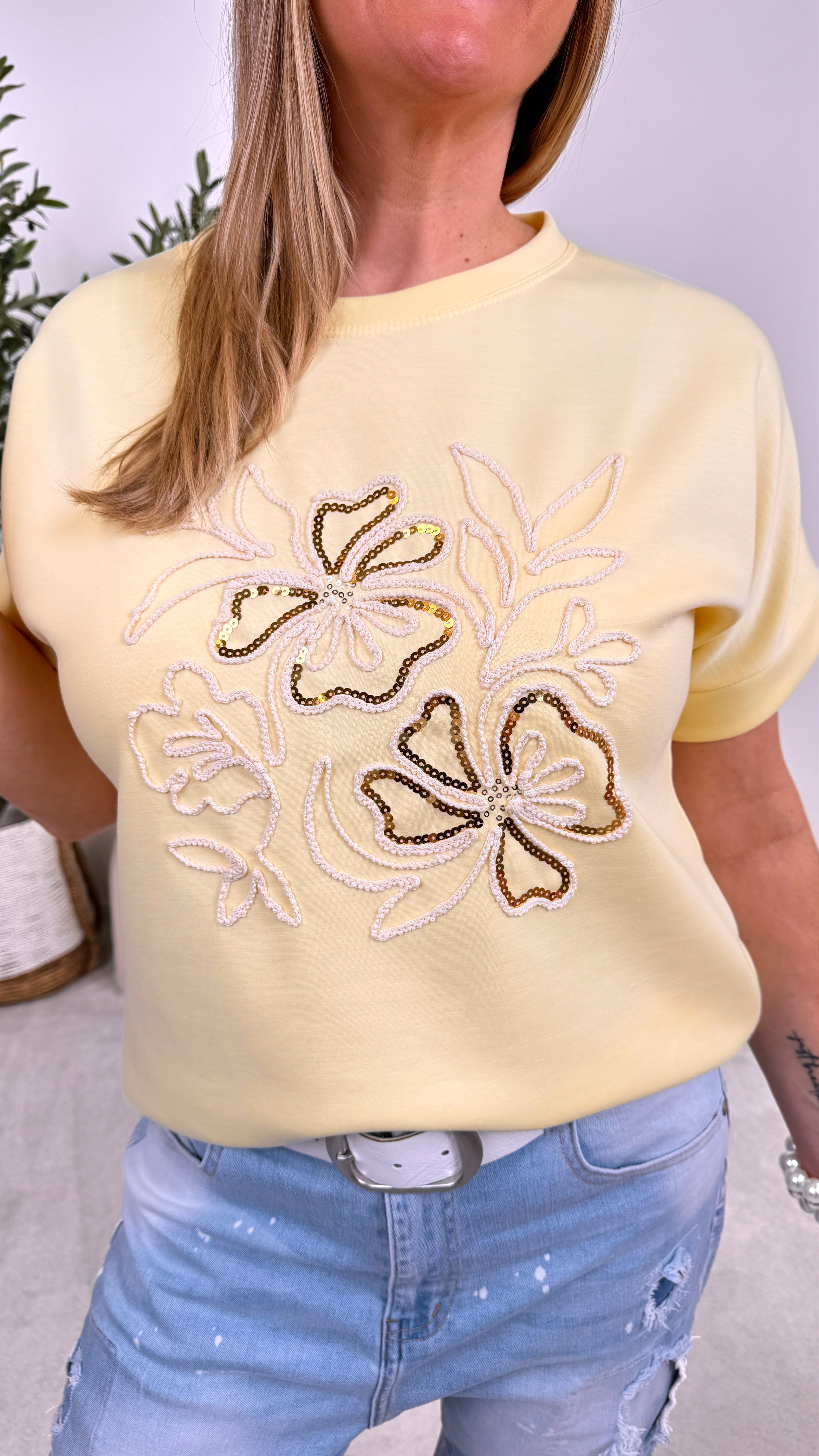 T-Shirt Elegant Blossom *Gelb*