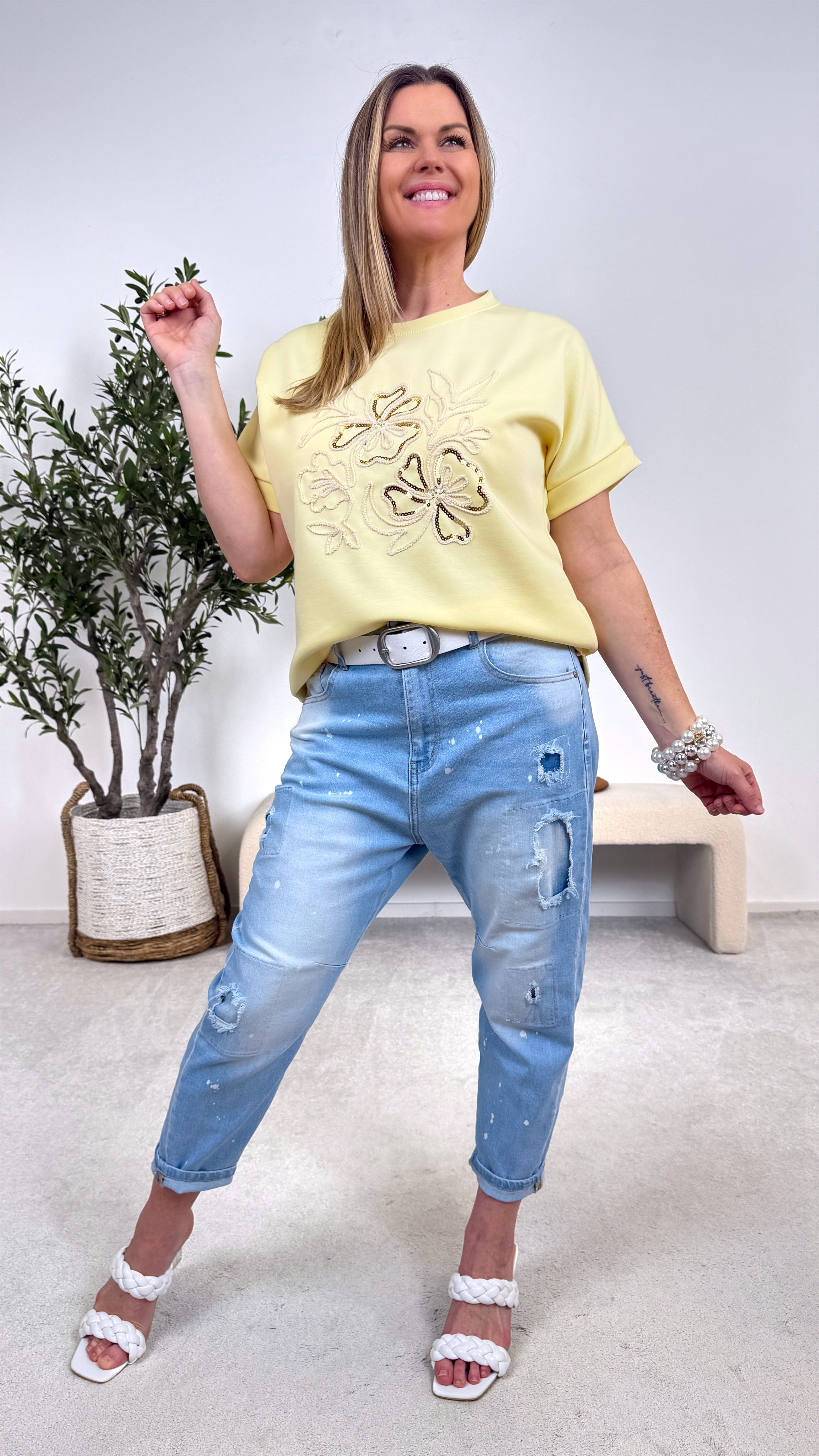 T-Shirt Elegant Blossom *Gelb*