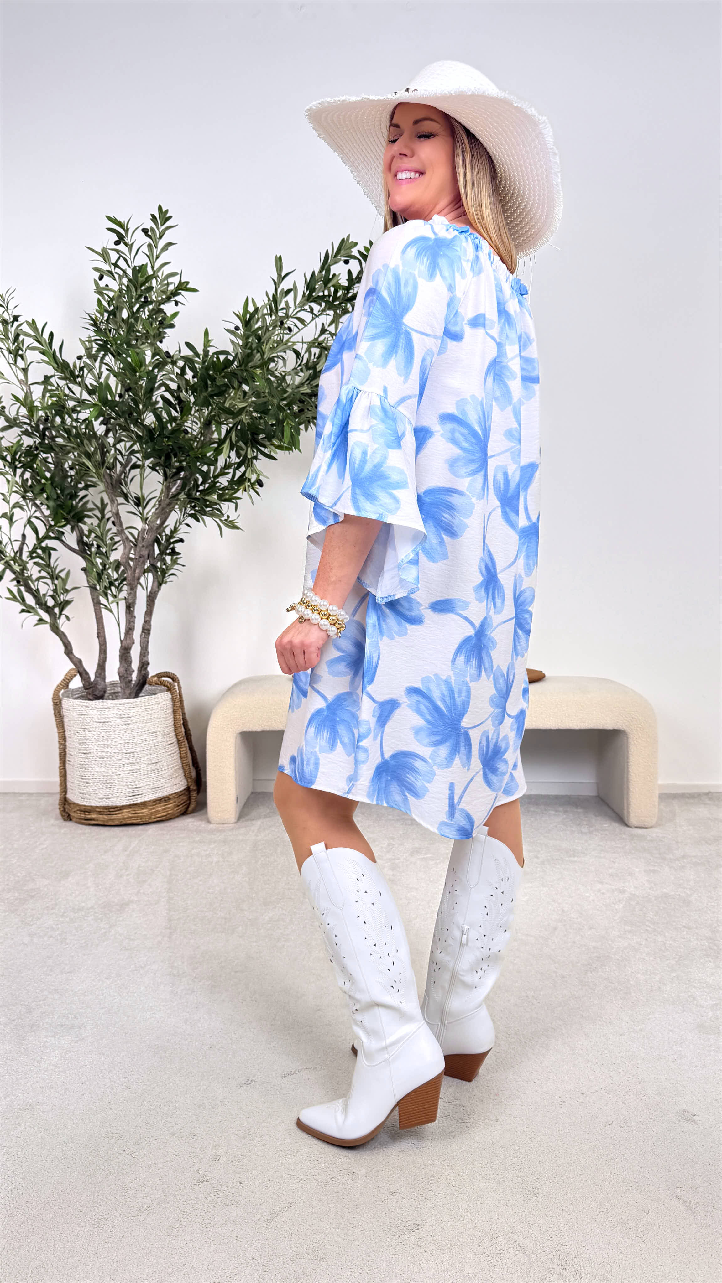 Kleid Soft Flower *Hellblau*