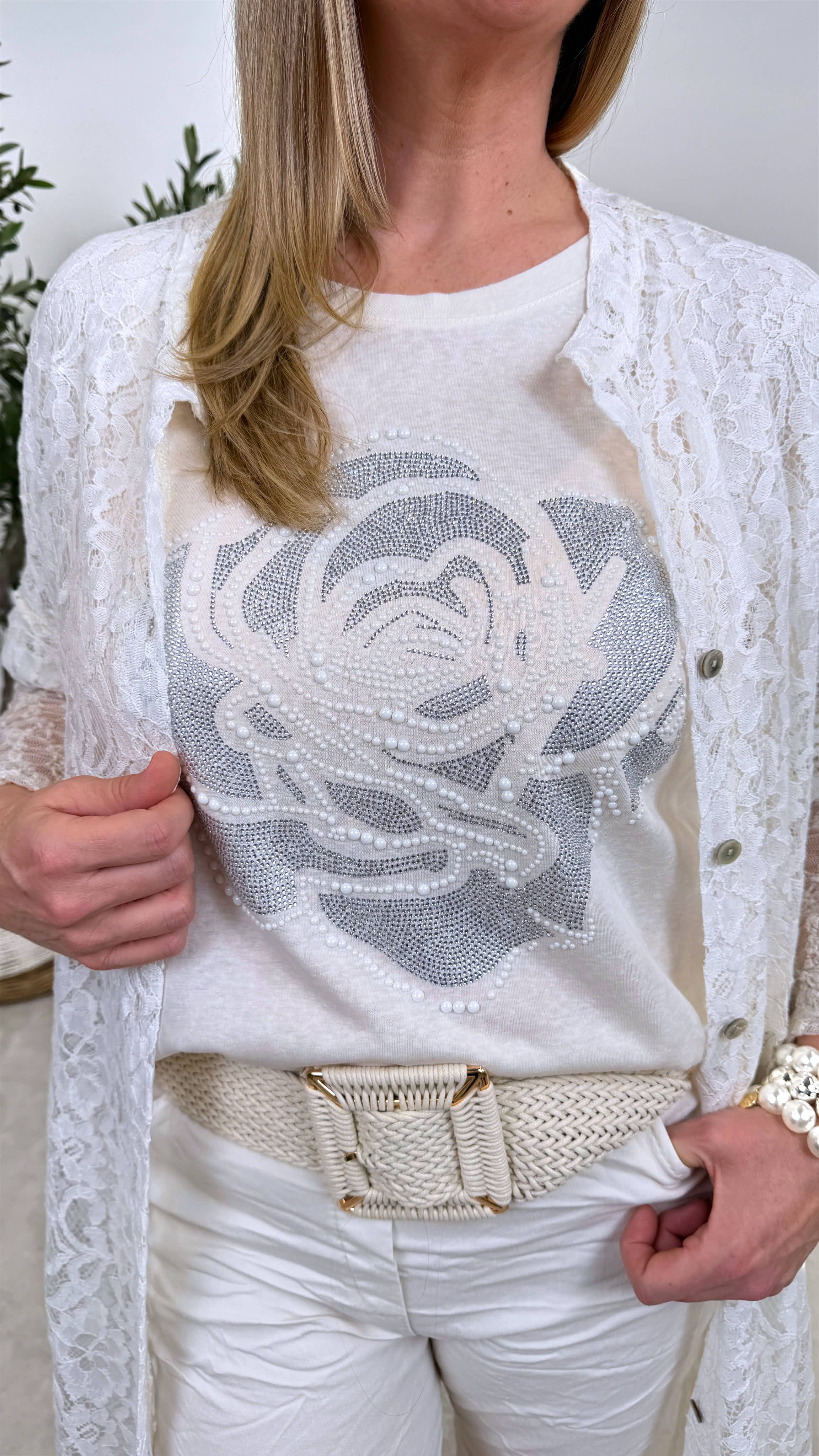 Lange Spitzenbluse Capri Grace