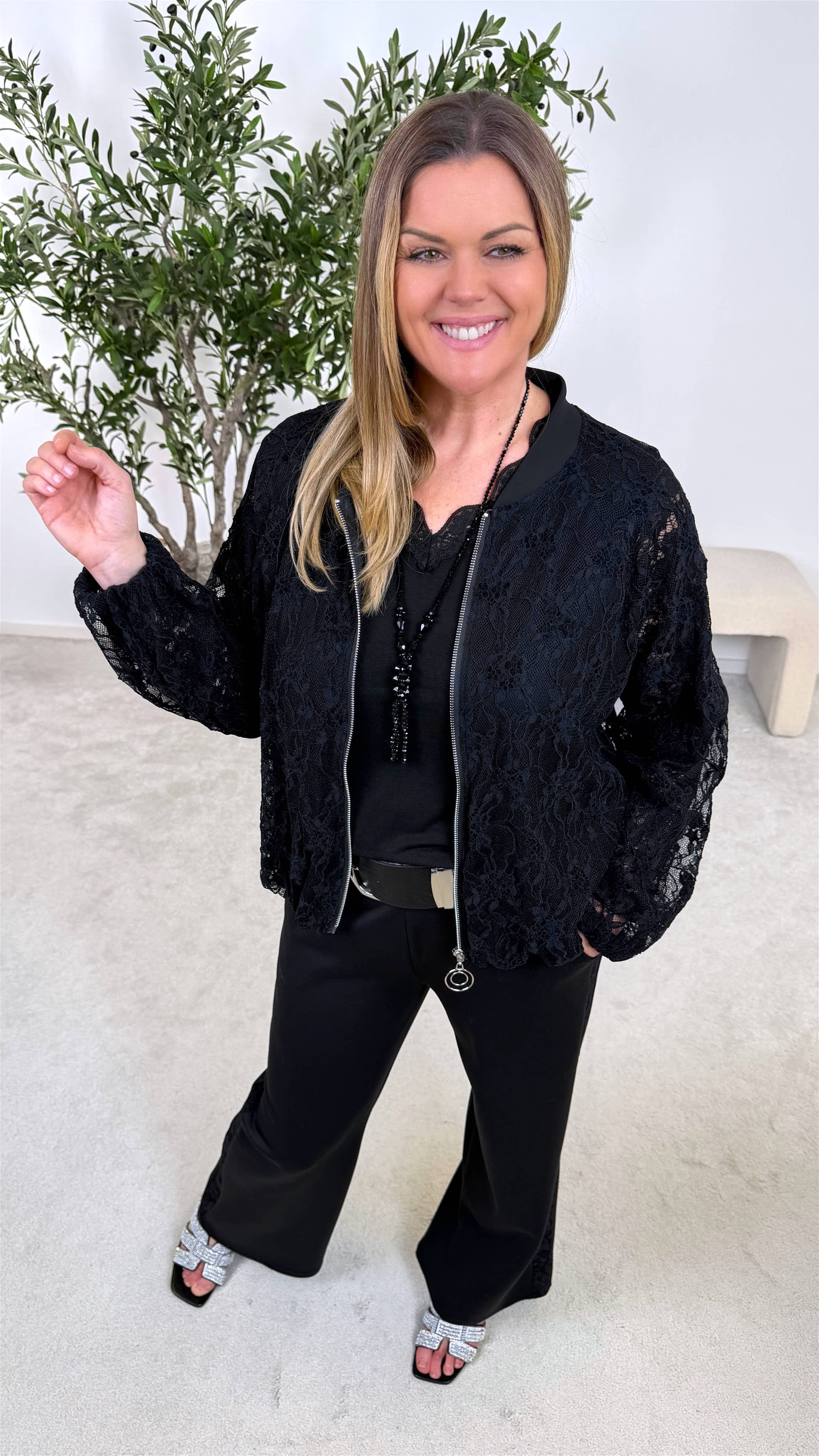 Spitzen-Blouson Poem *Schwarz*