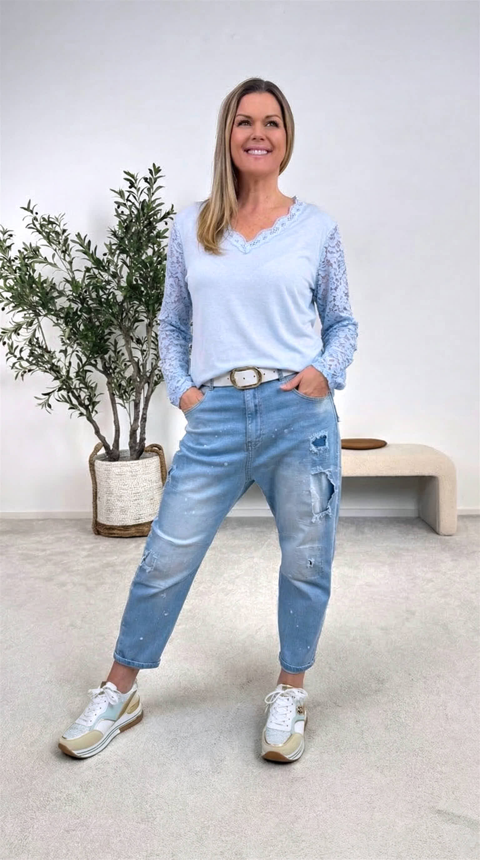 Langarmshirt Gentle Beauty *Hellblau*