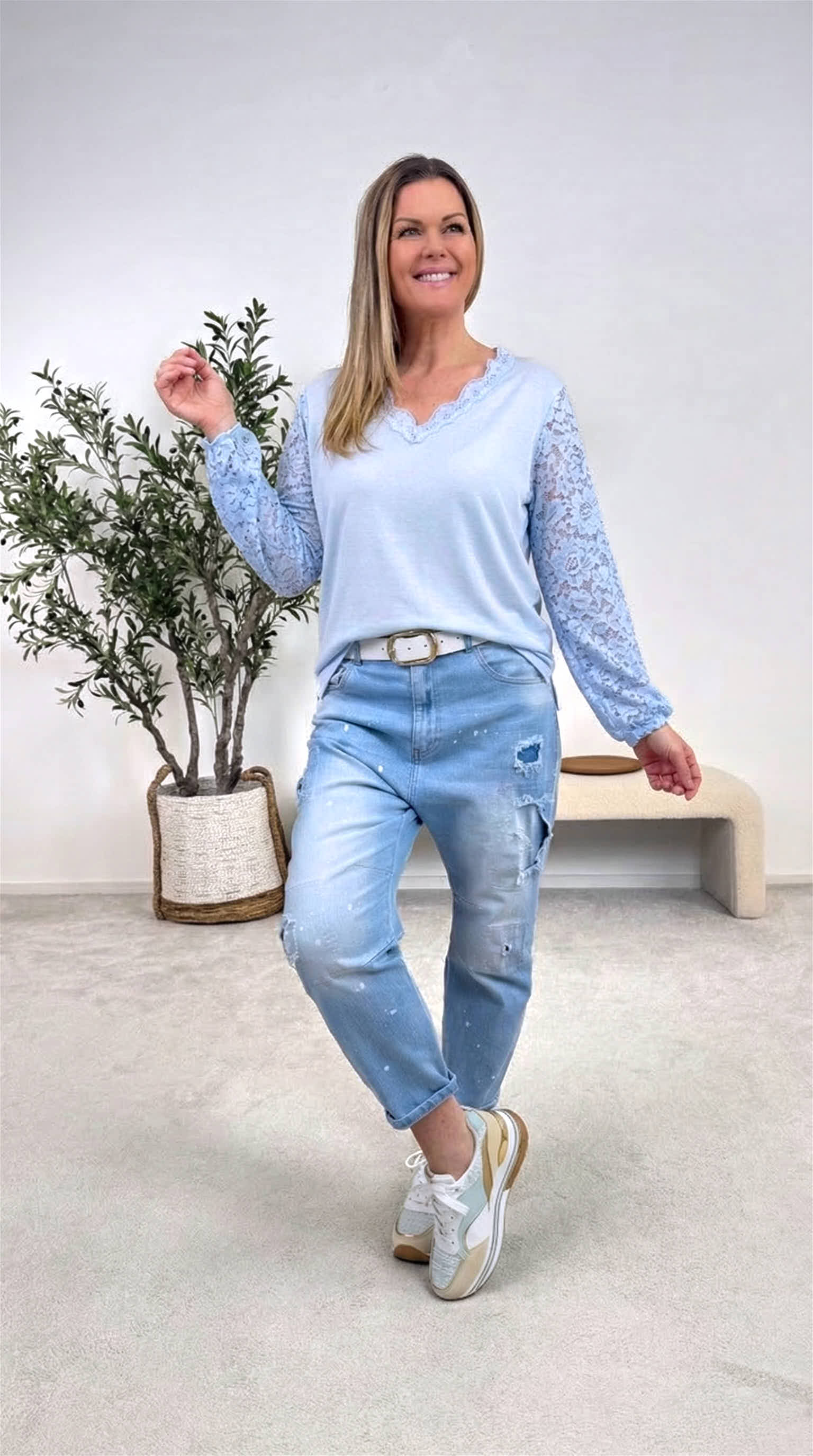 Langarmshirt Gentle Beauty *Hellblau*