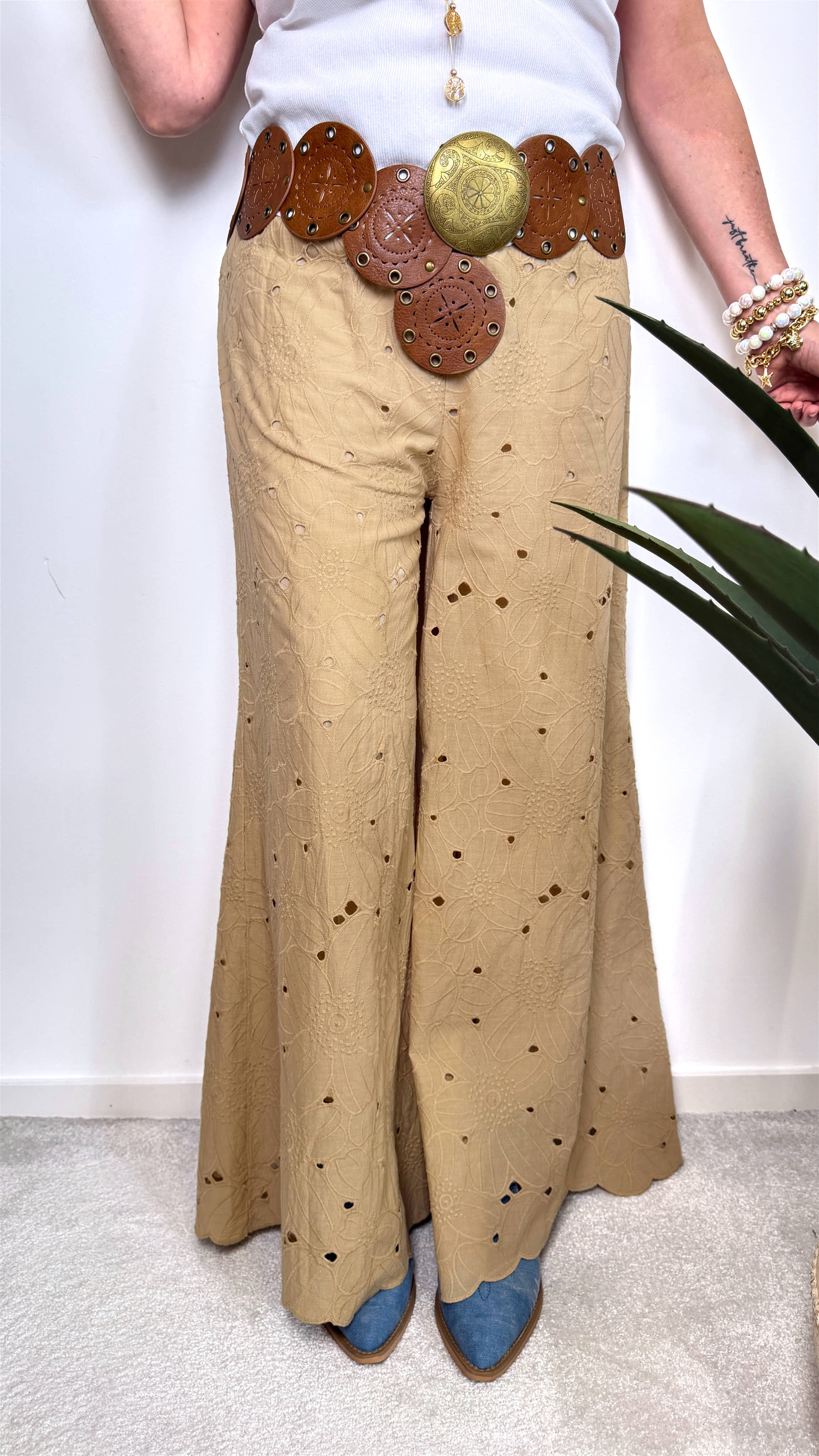 Weite Hose Indigo Blossom *Camel*