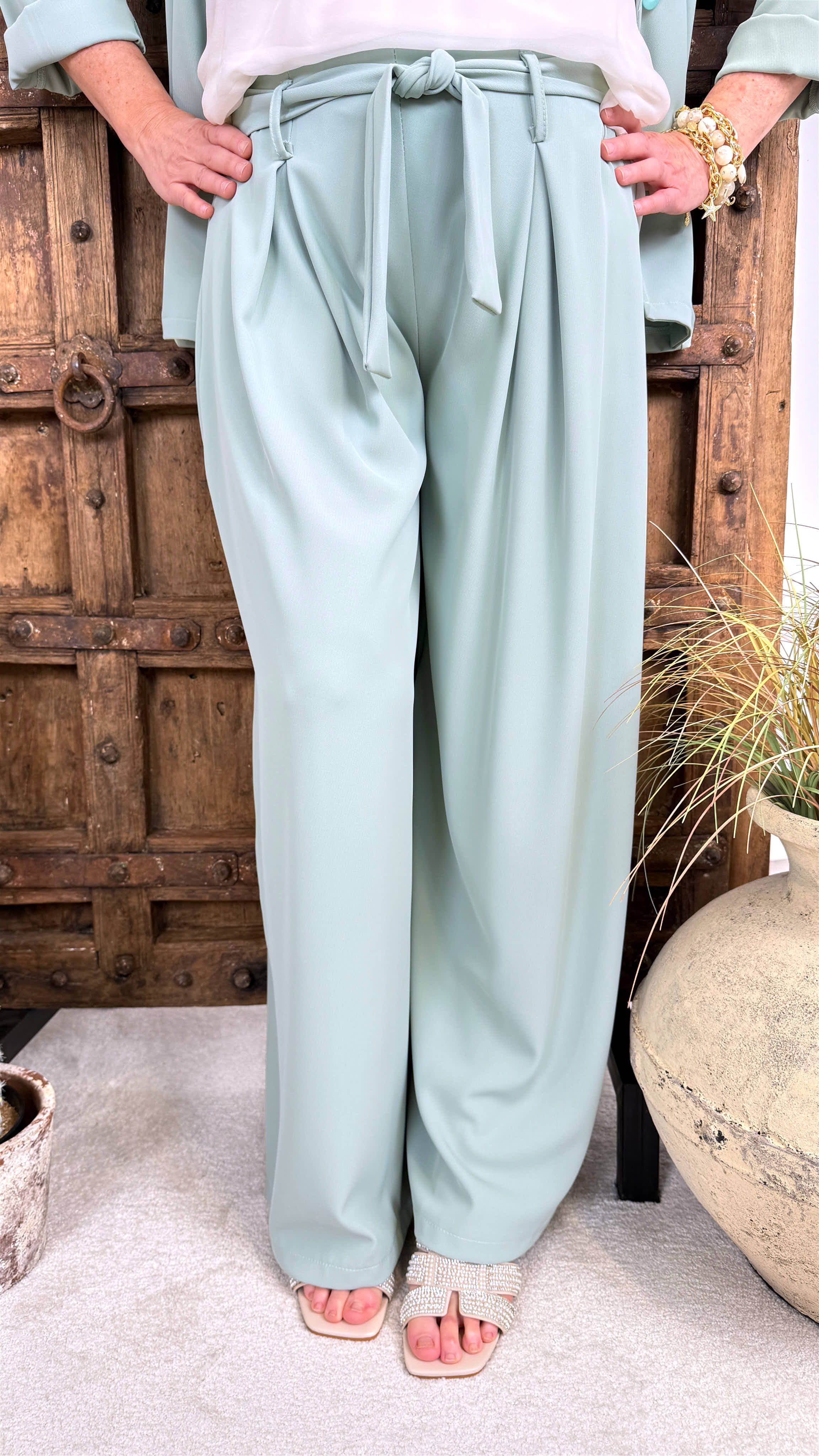 Weite Hose Milano Elegance *Salbei*