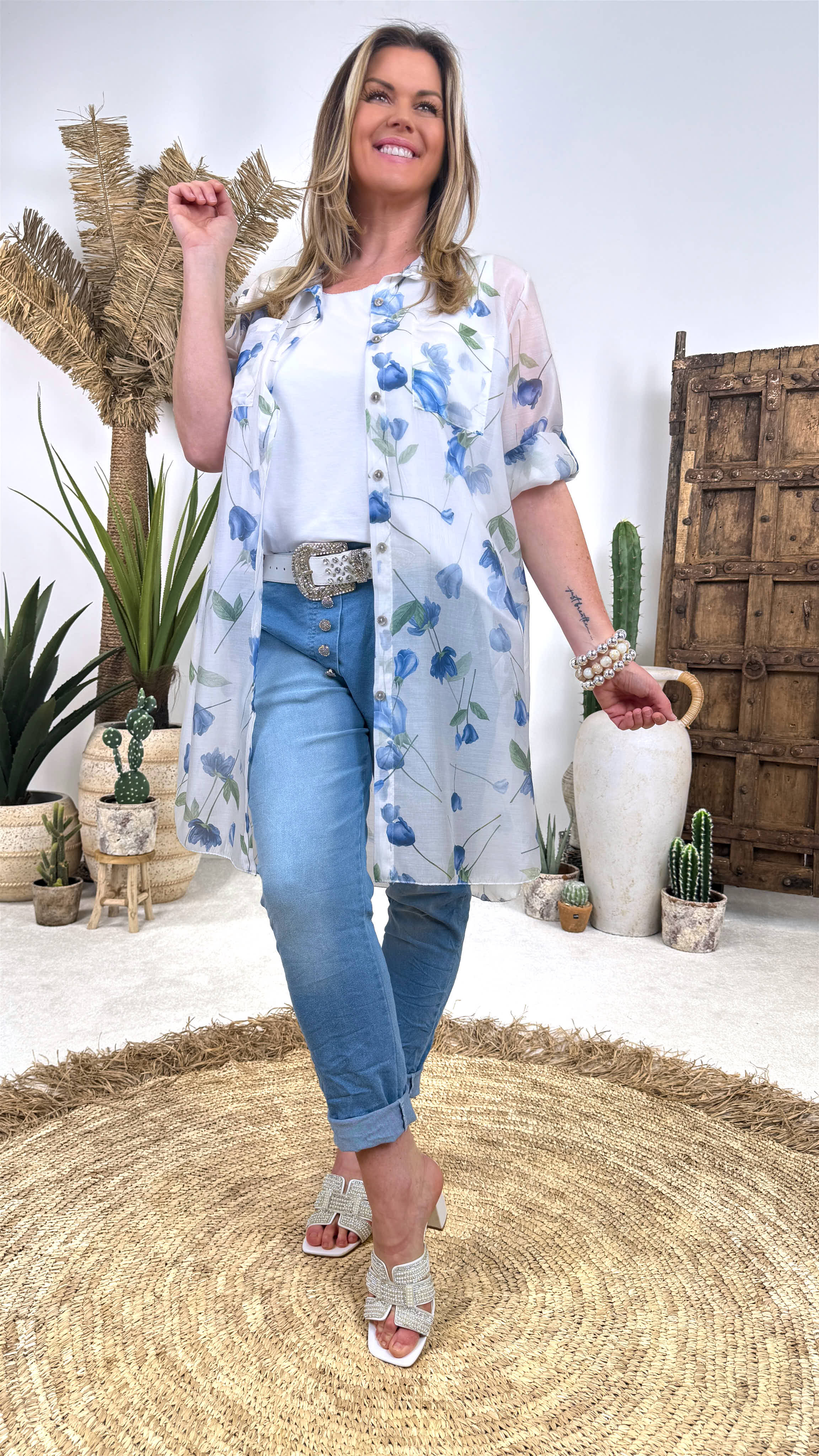 Long-Bluse Forest Harmony *Blau*