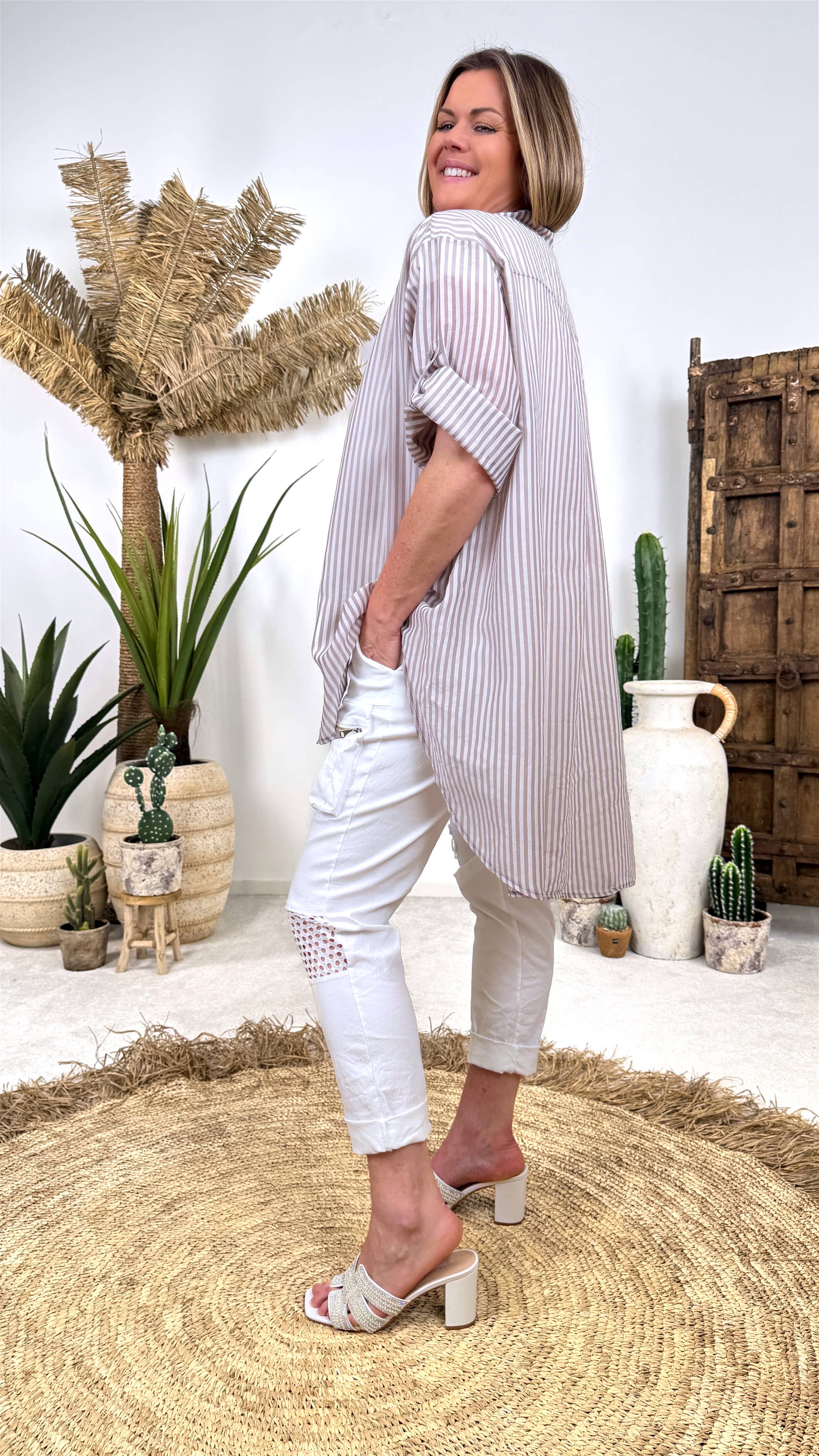 Bluse Summer Stripes *Taupe*