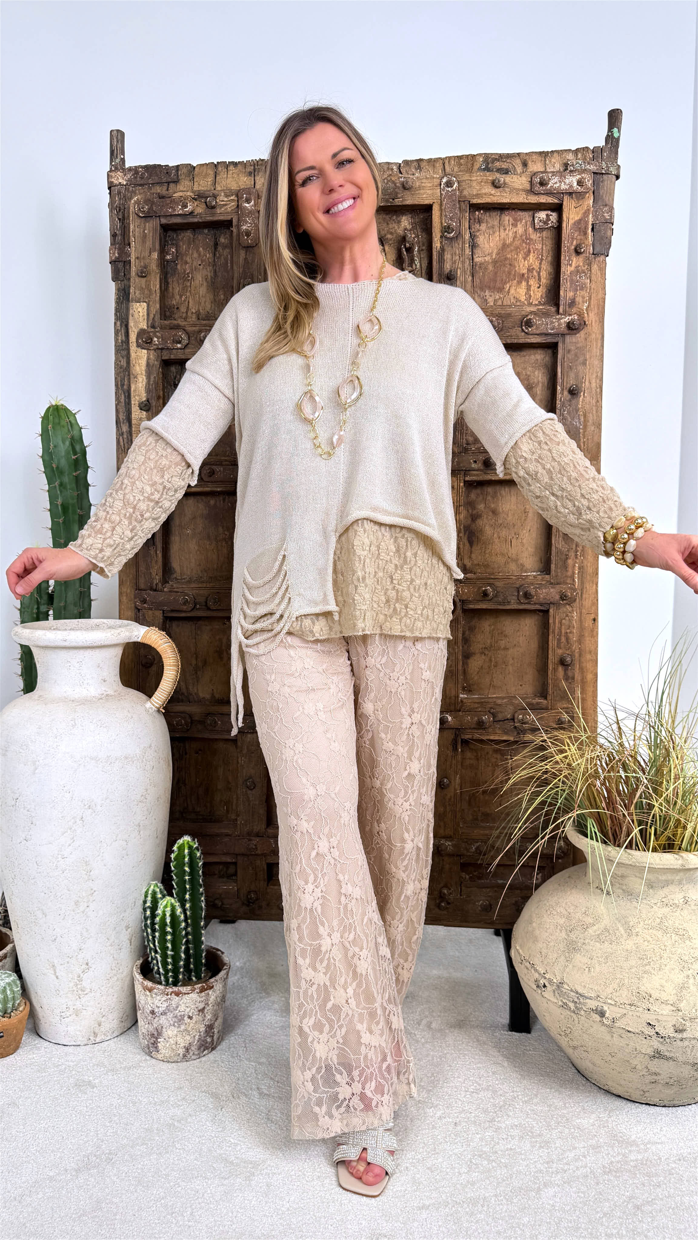 Pullover Daily Rebel *Beige*