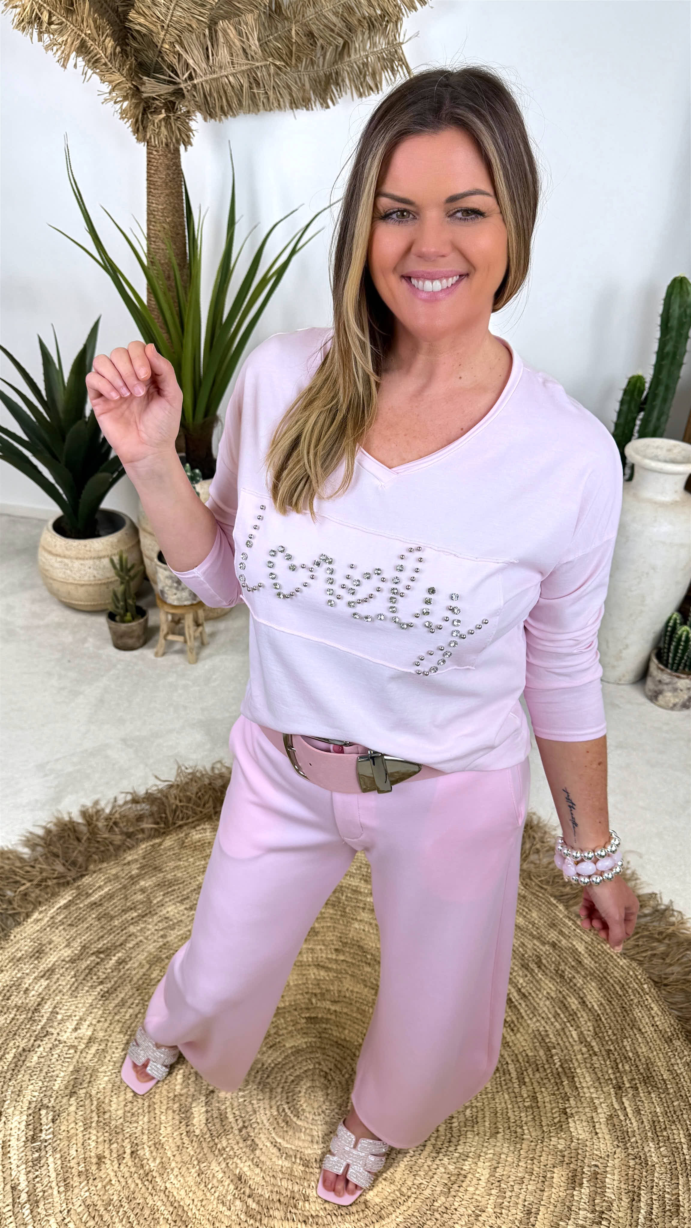 Langarmshirt Heart Message *Rosa*