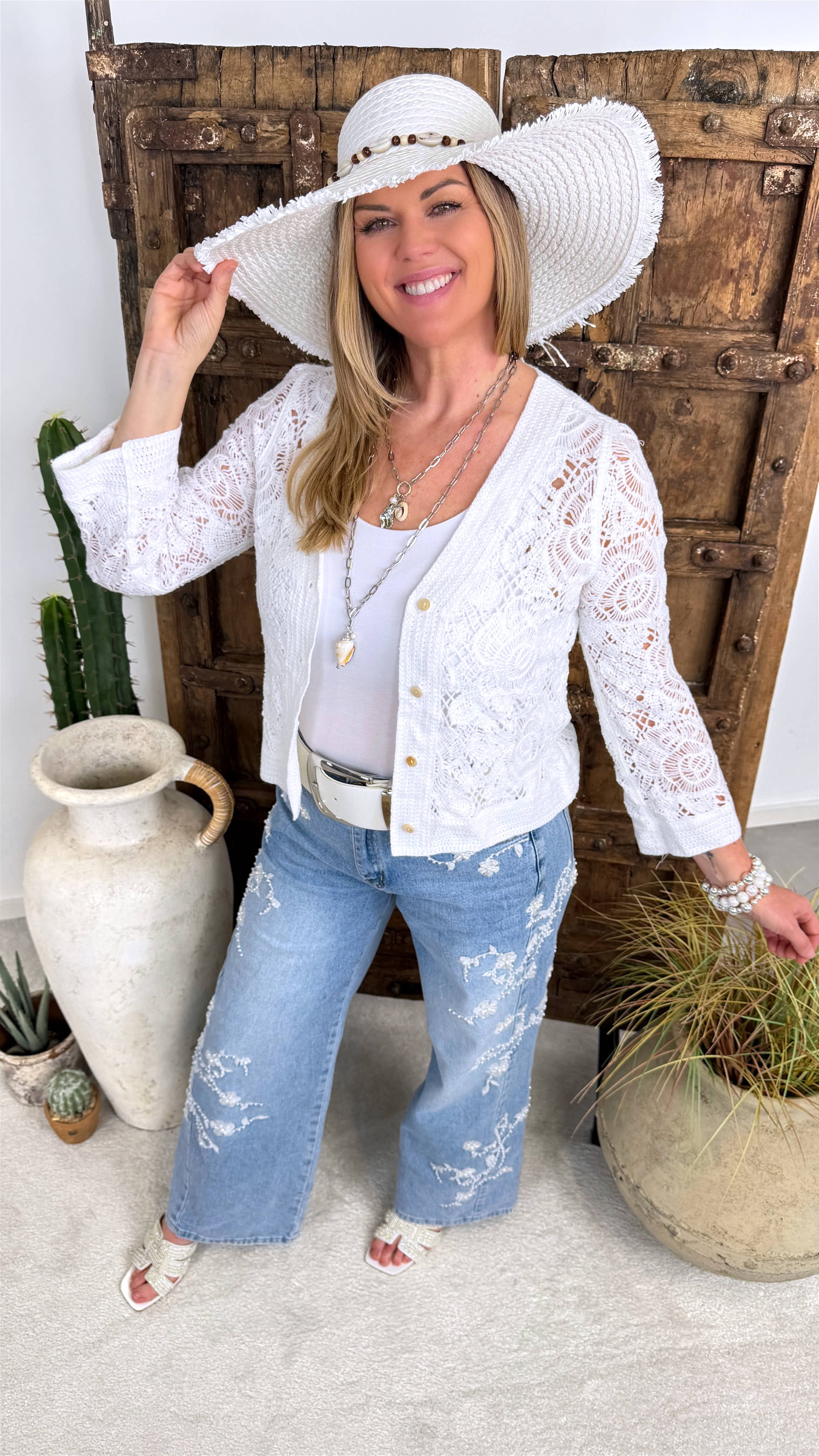 Häkel-Cardigan Ibiza Lace *Weiß*