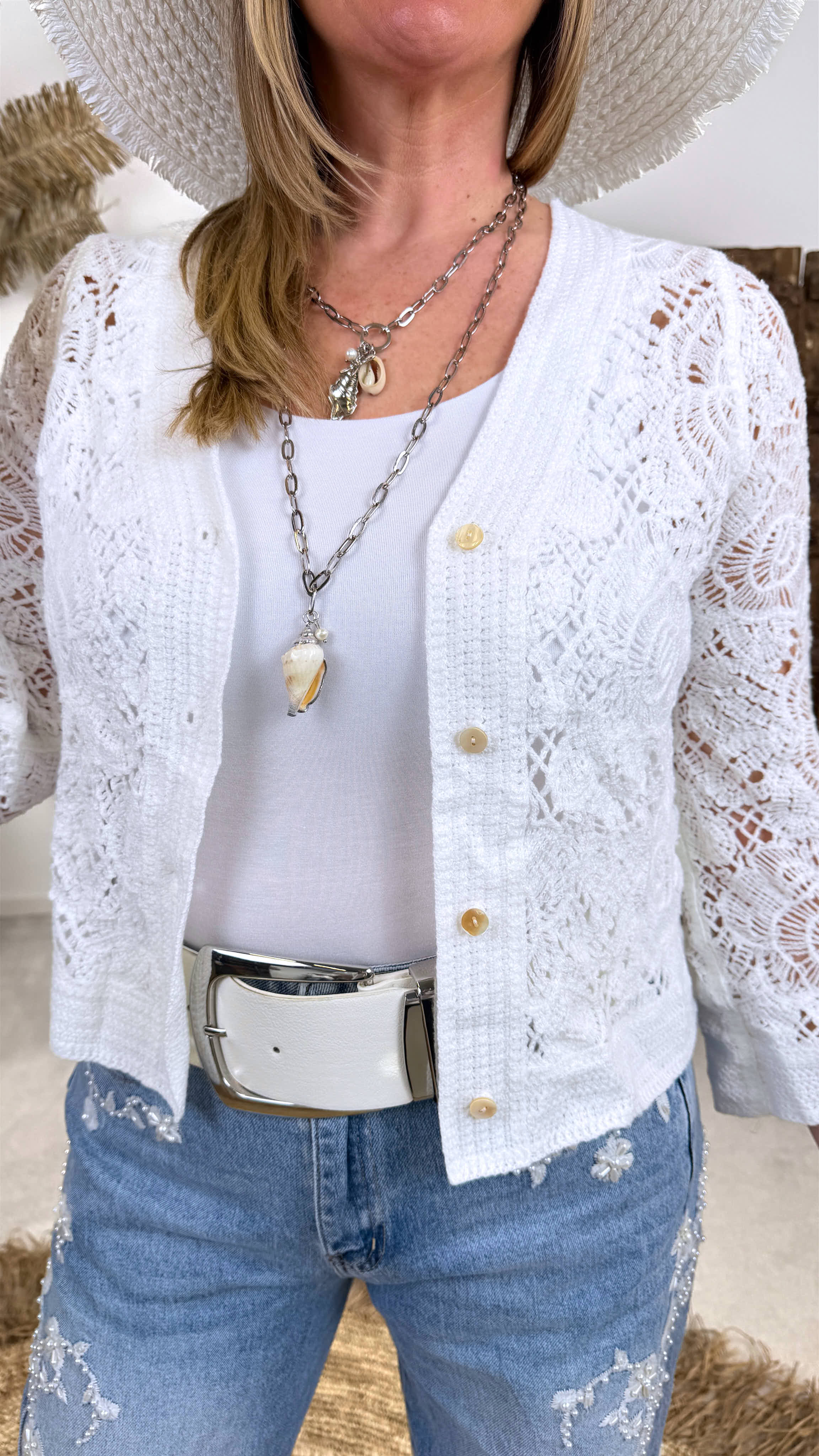 Häkel-Cardigan Ibiza Lace *Weiß*