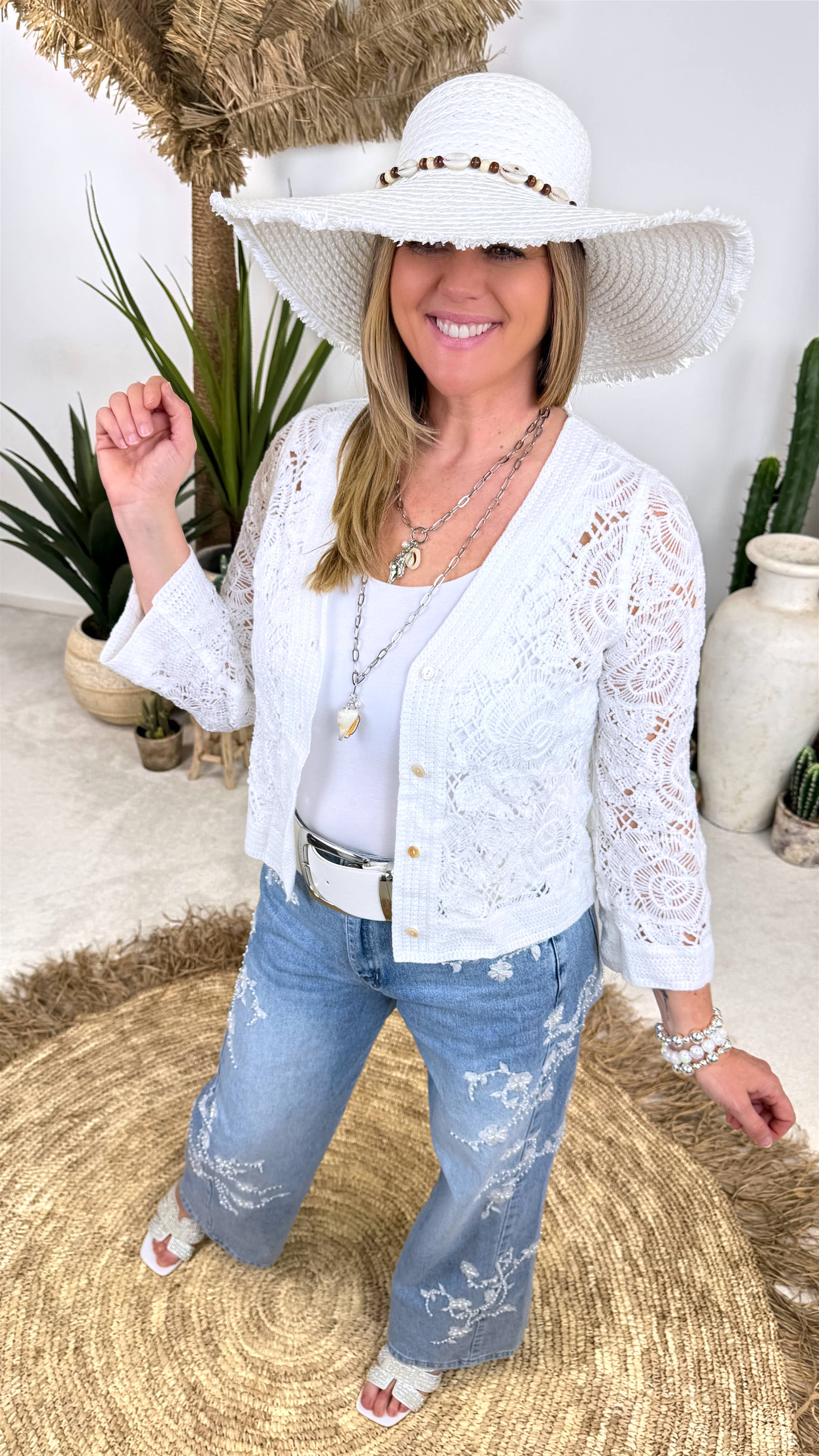 Häkel-Cardigan Ibiza Lace *Weiß*