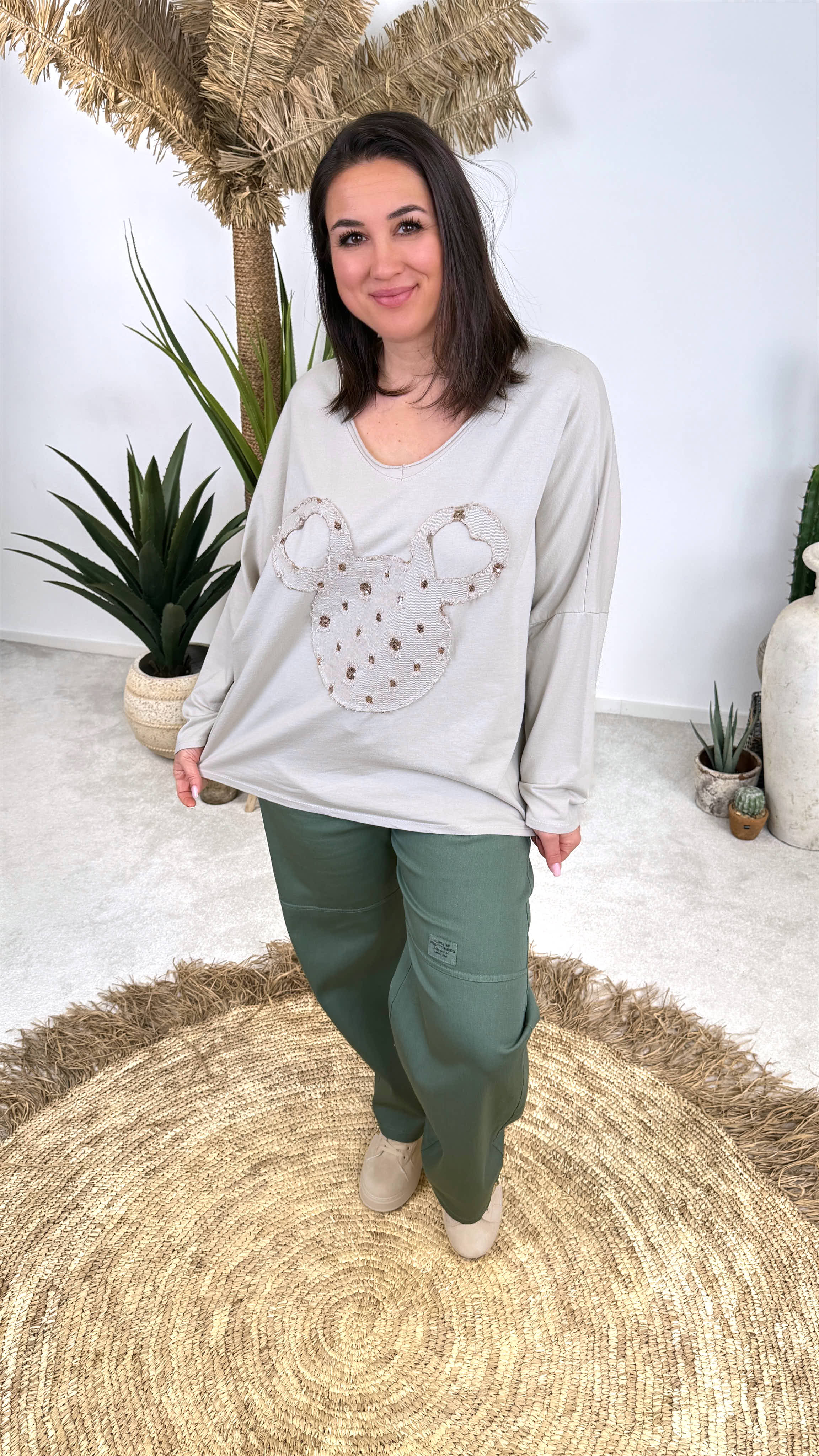 Langarmshirt Sweet Queen *Beige*