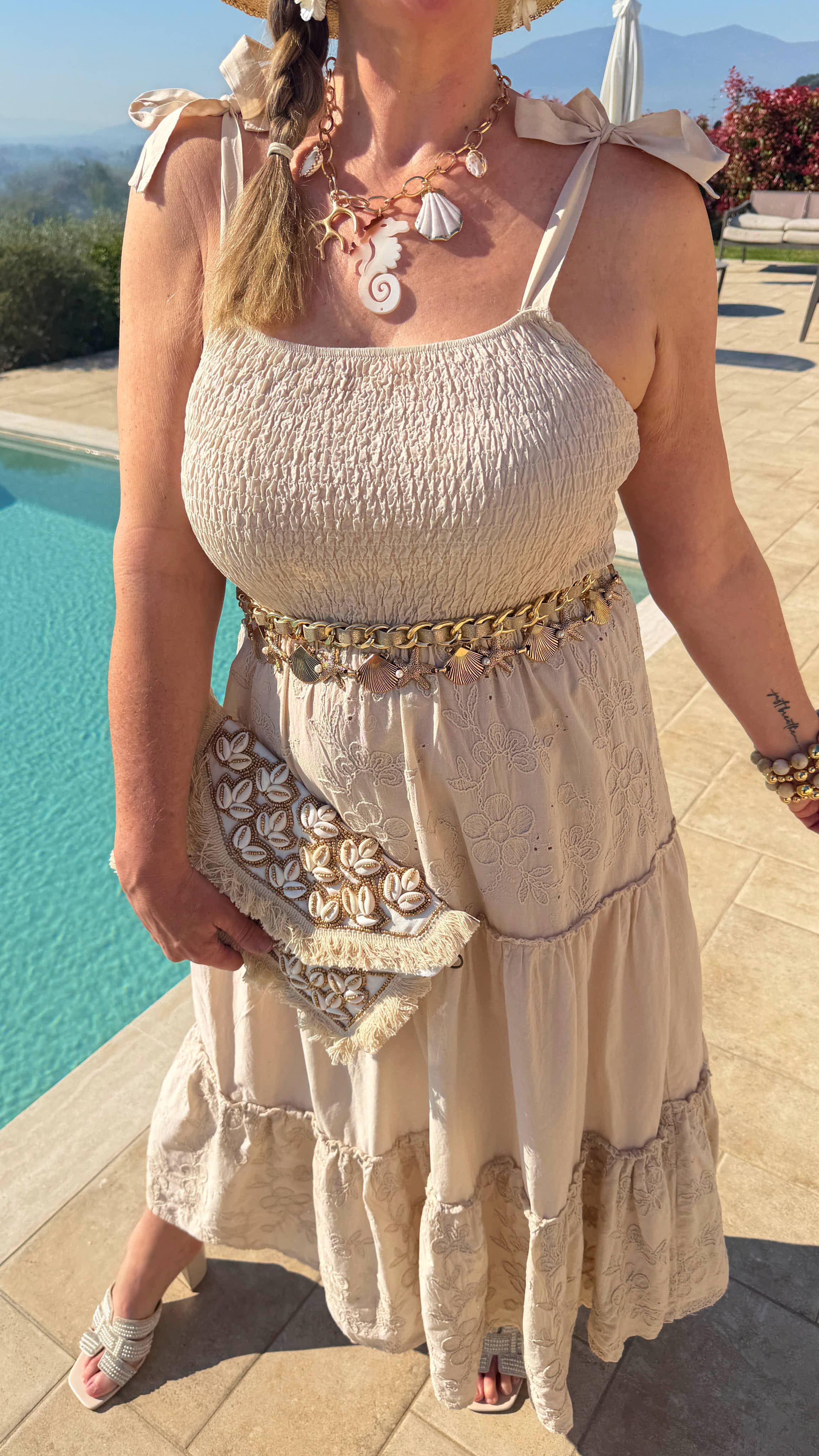 Langes Kleid Goddess *Beige*